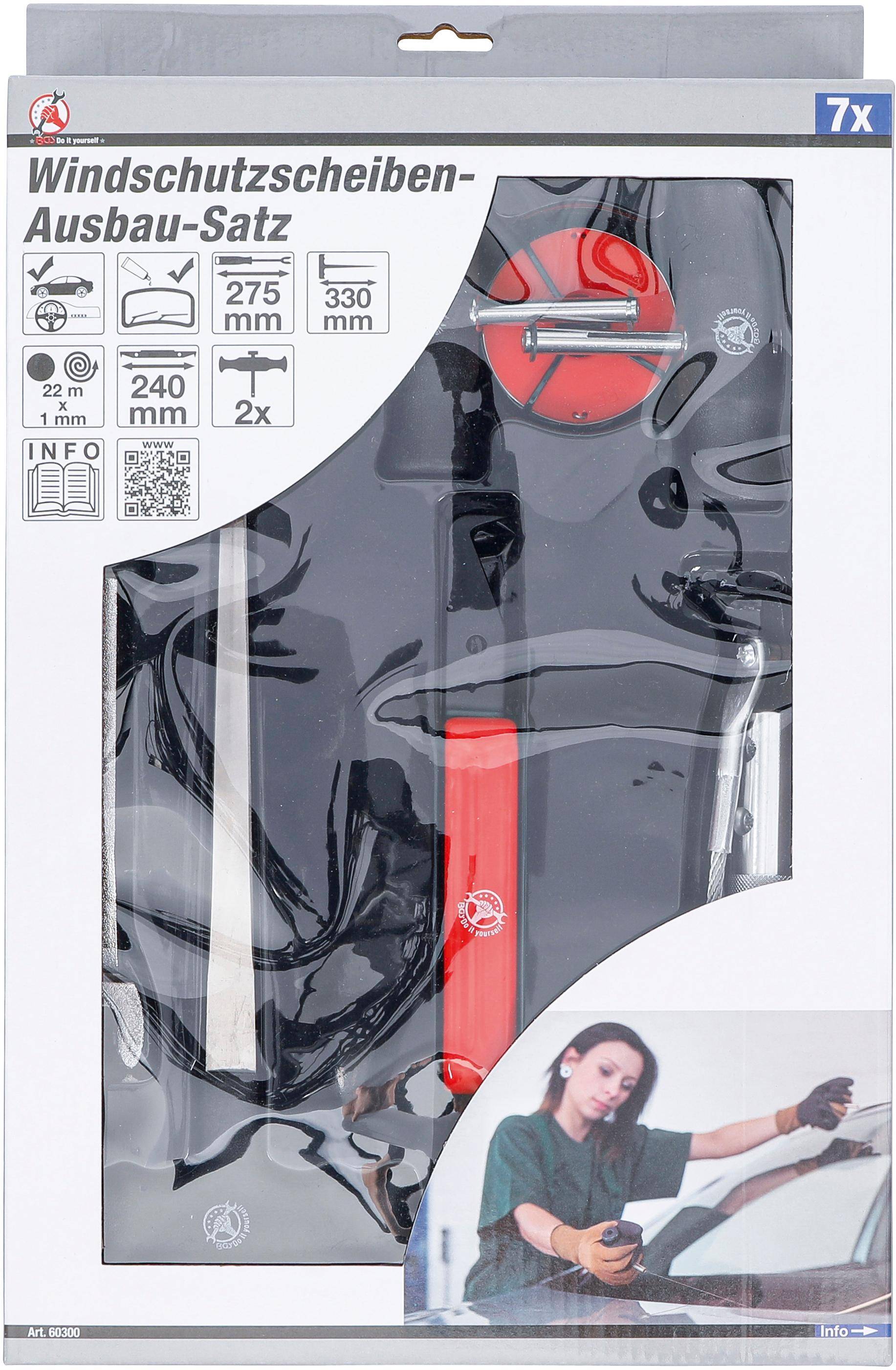 BGS Do It Yourself Windschutzscheiben-Ausbau-Satz | 7-tlg.