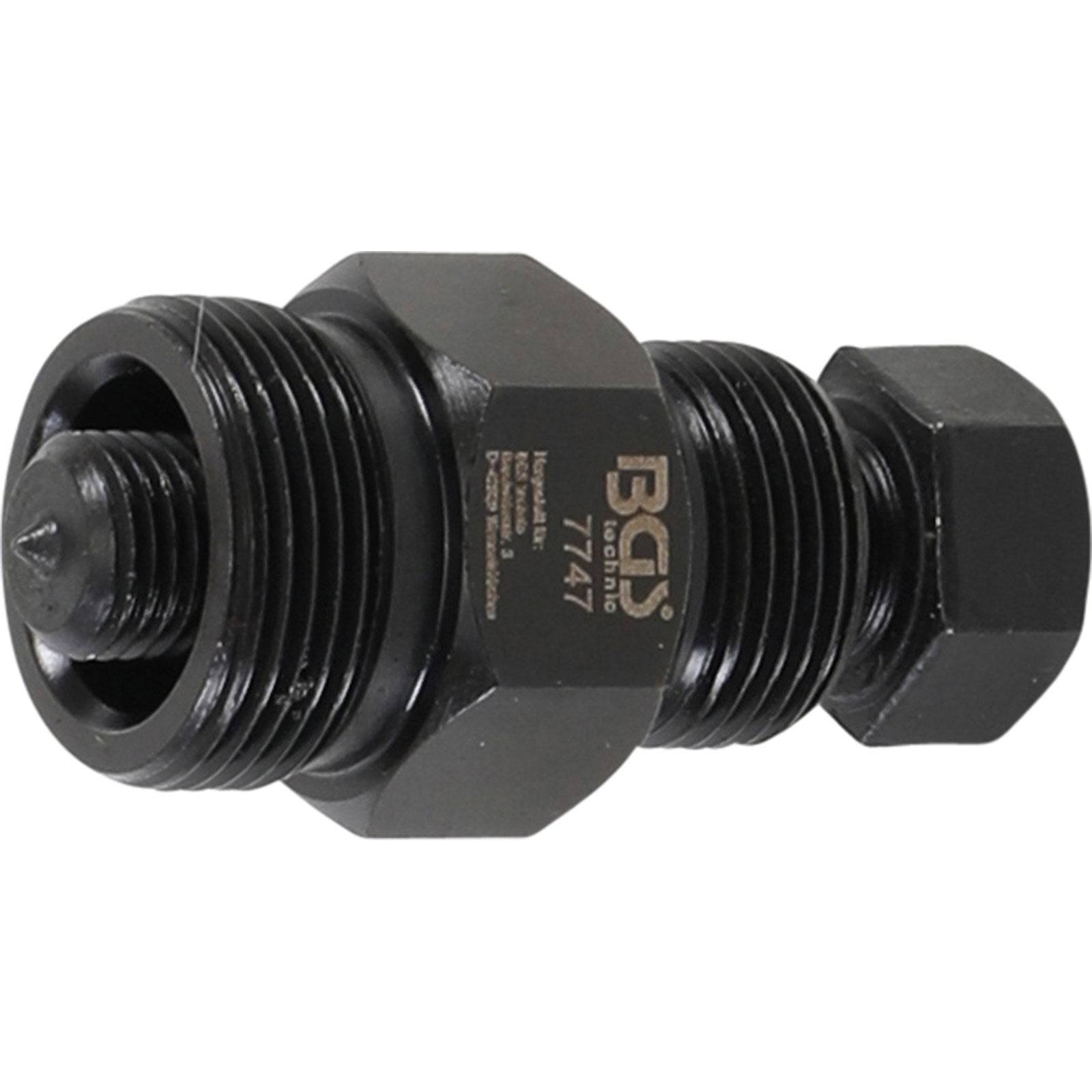 „Eine schwarze, sechseckige Gewindekomponente mit BGS-Markenzeichen, wahrscheinlich für mechanische oder automotive Anwendungen verwendet.