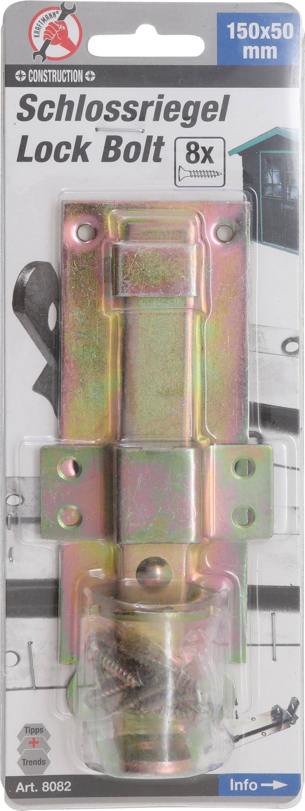 BGS Diy Schlossriegel mit Schlaufe | 150 x 50 mm