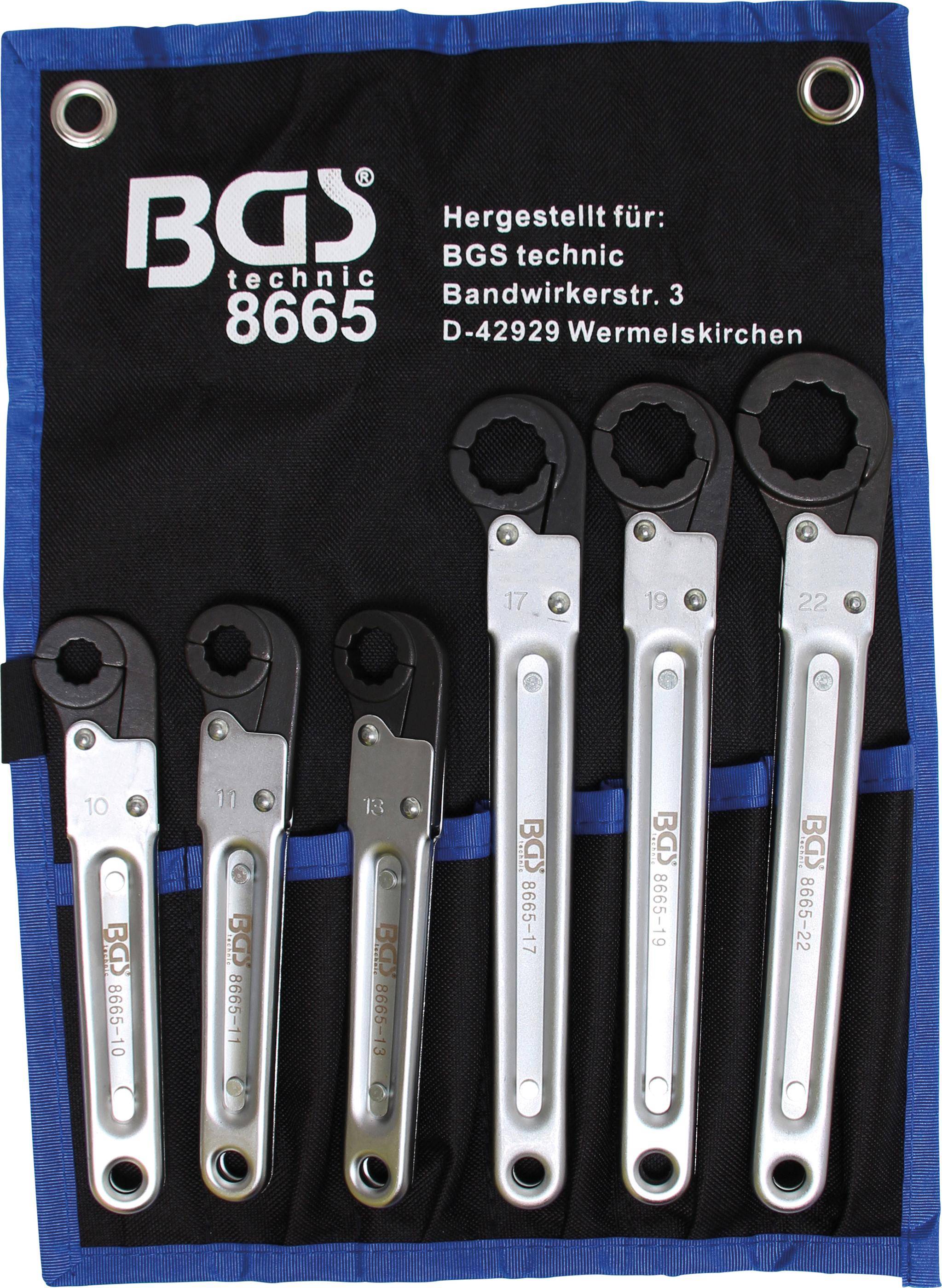 BGS technic Leitungs-Ratschenschlüssel-Satz | 6-tlg.