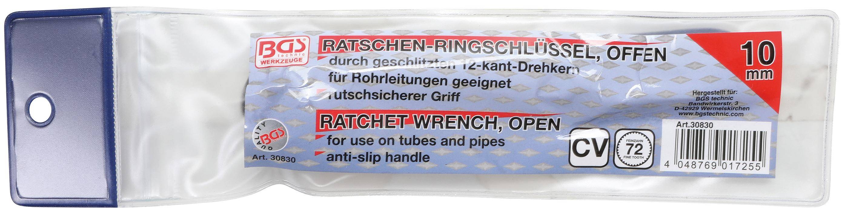 BGS technic Ratschen-Ringschlssel, offen | SW 10 mm