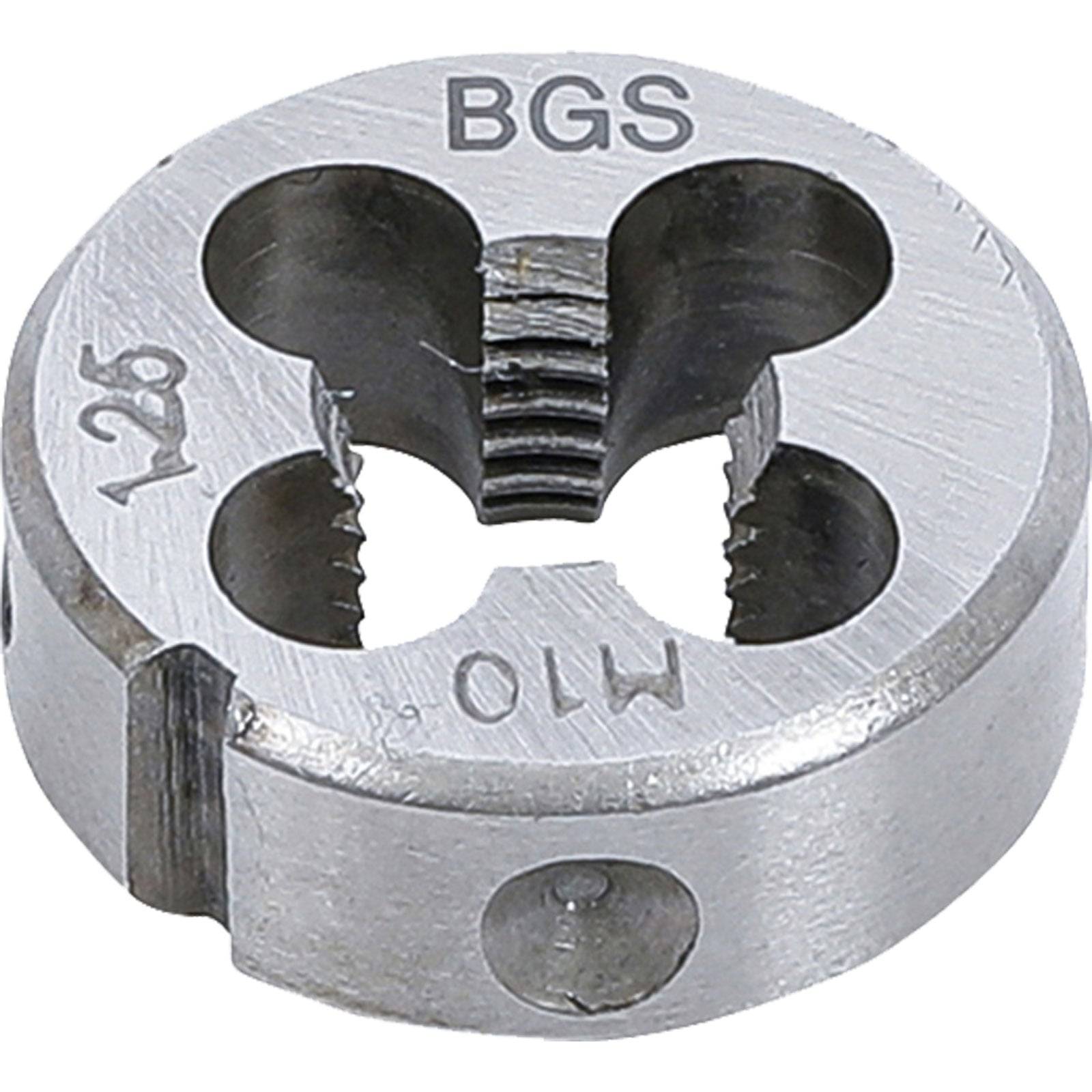 Eine runde Metallmatrize mit der Beschriftung 