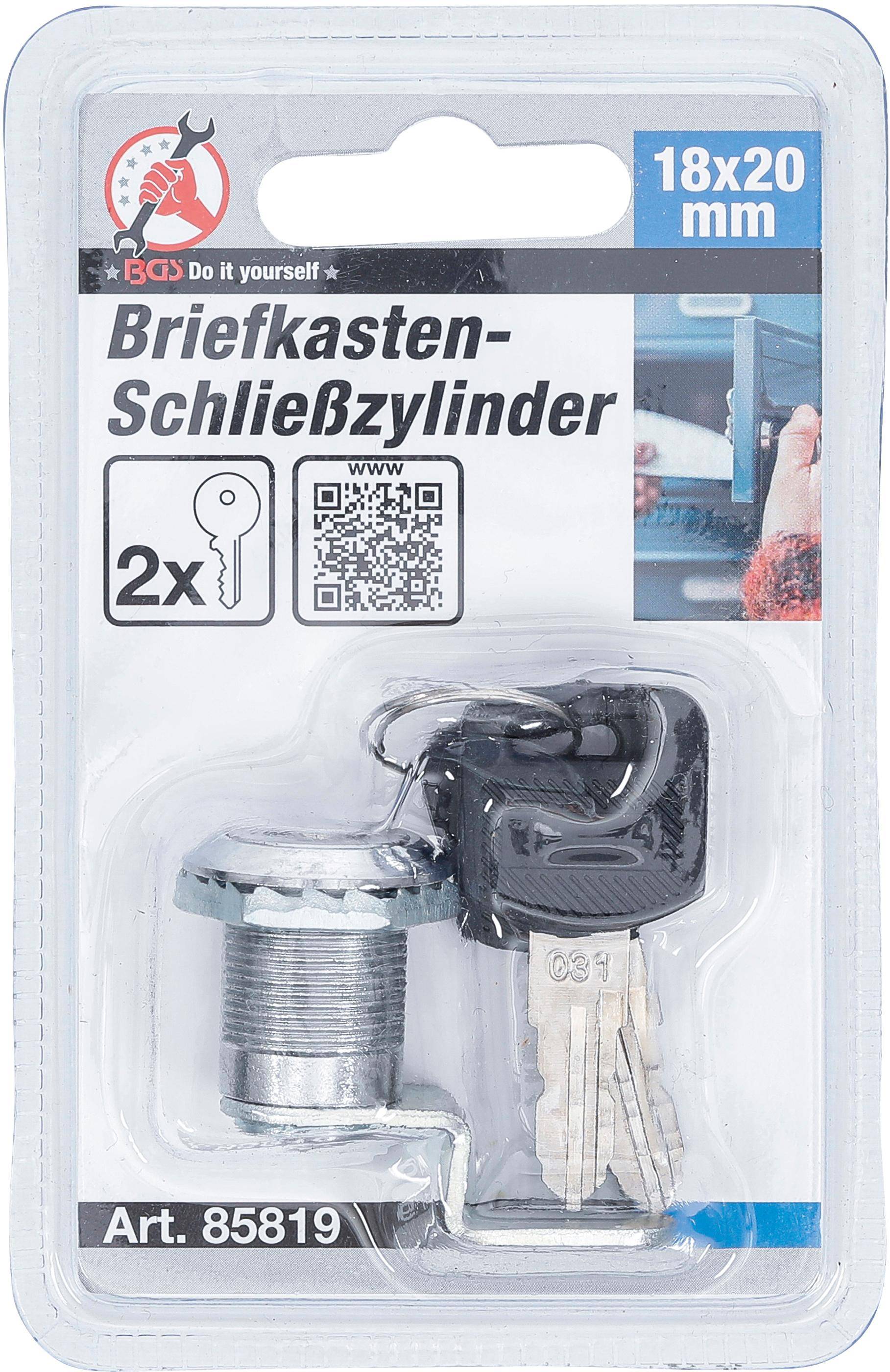 BGS Do It Yourself Briefkasten-Schliezylinder | 18 x 20 mm