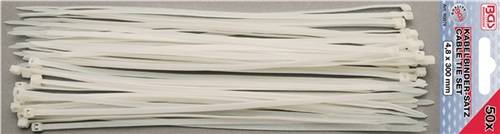 Kabelbinder L.300mm B.4,8mm Nyl.weiß BGS