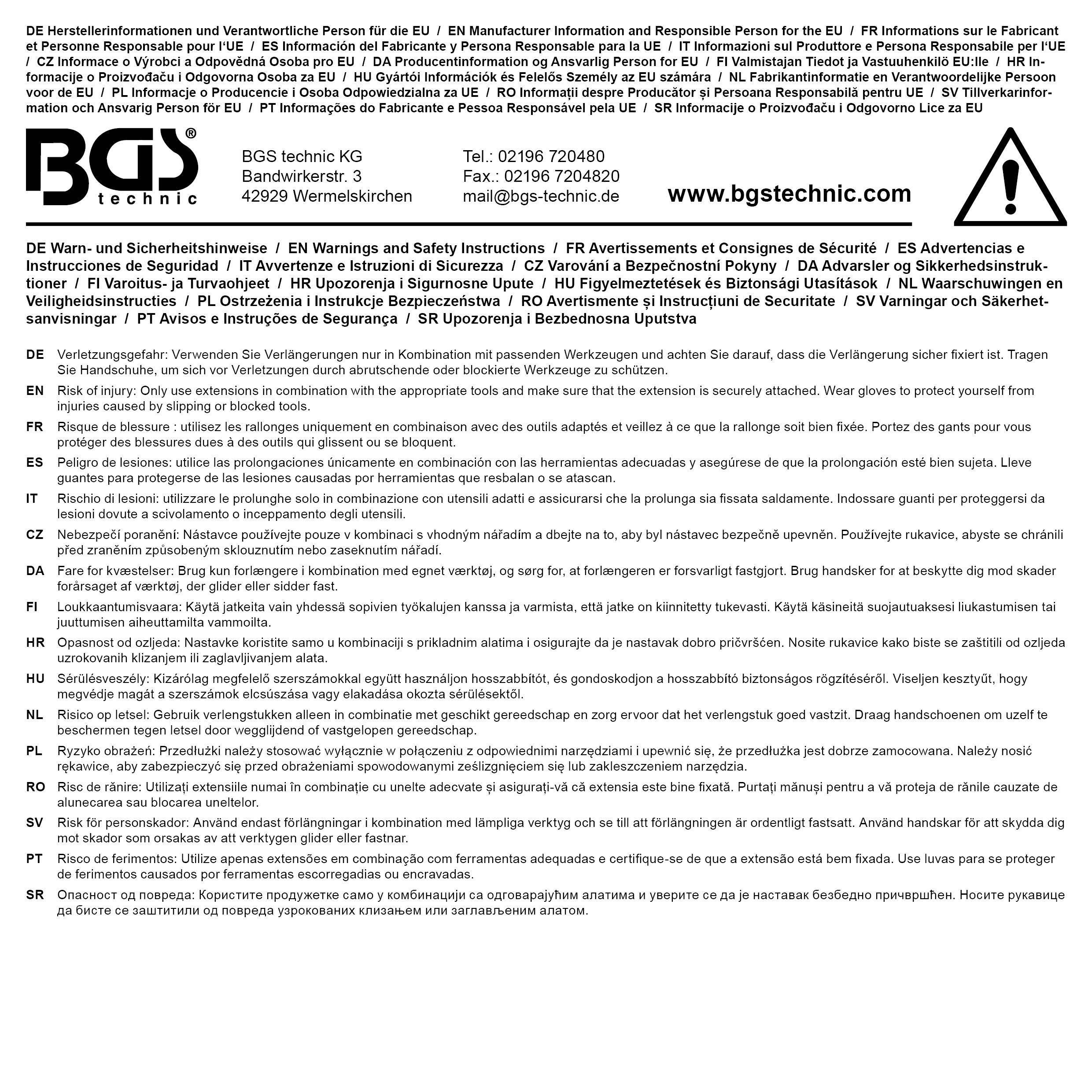 BGS technic Kippverlngerungs-Satz | 6,3 mm (1/4"), 10 mm (3/8"), 12,5