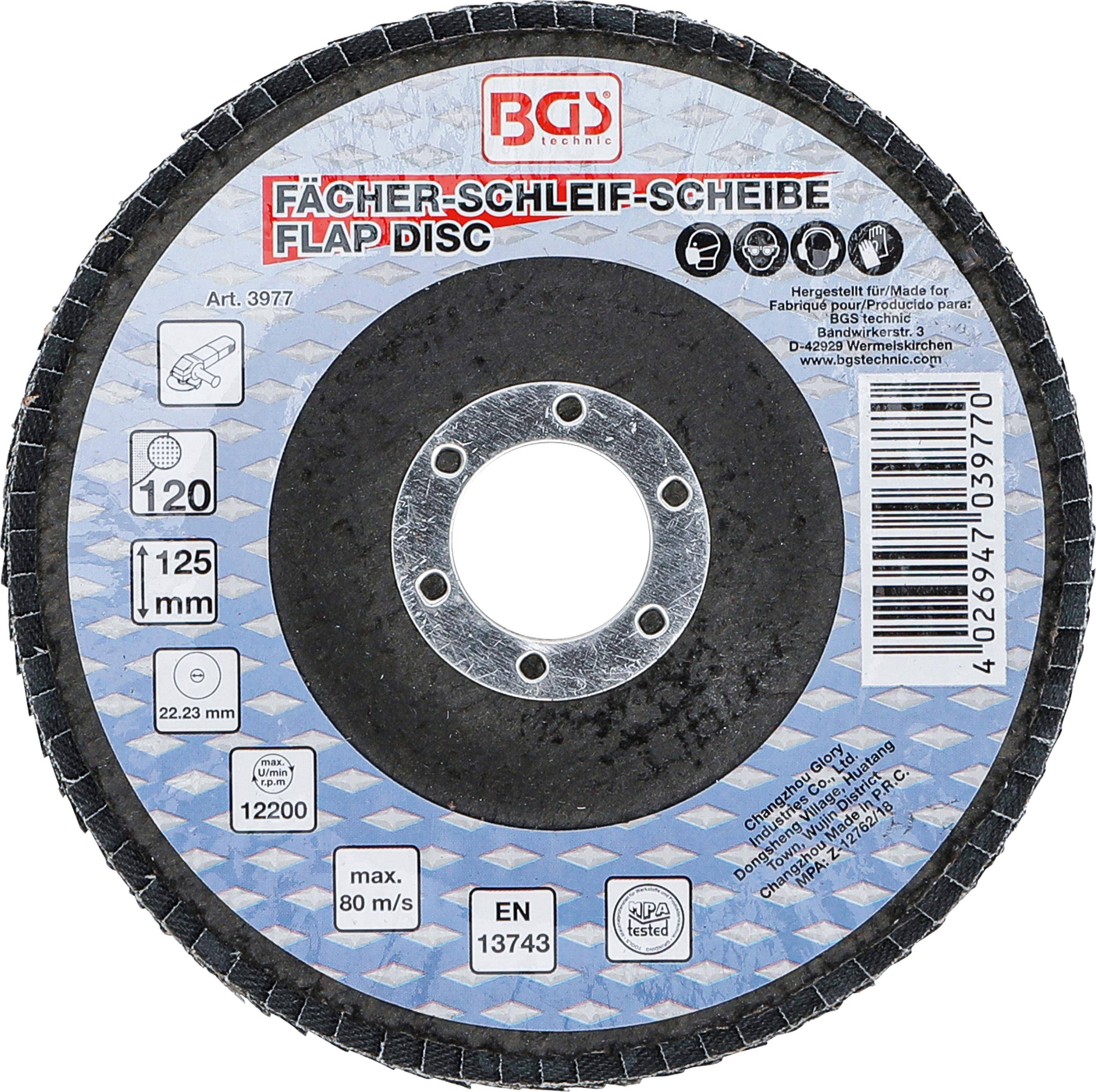 BGS technic Fächer-Schleif-Scheibe | Ø 125 mm | K 120