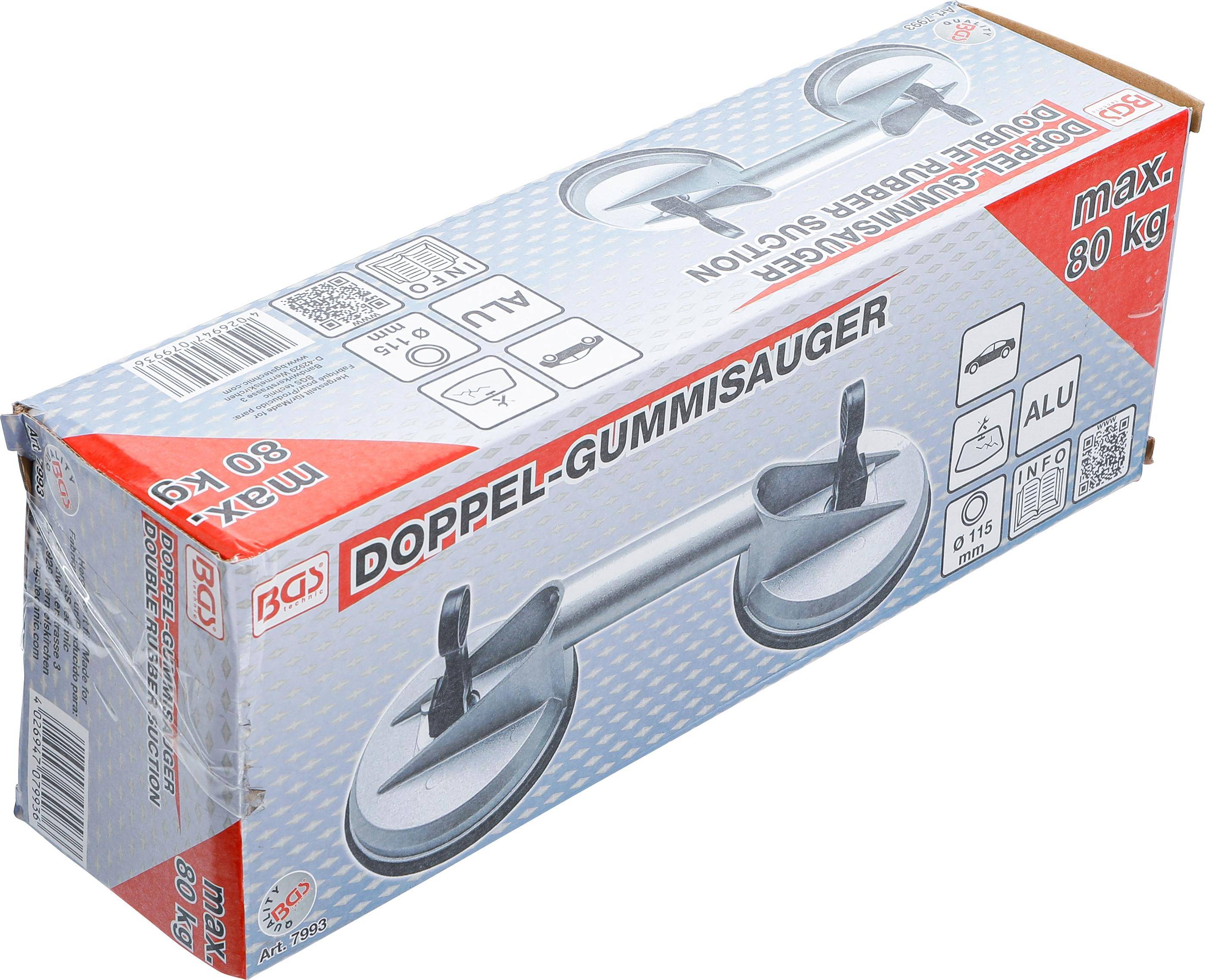 BGS Doppel-Gummisauger | Aluminium | 115 mm