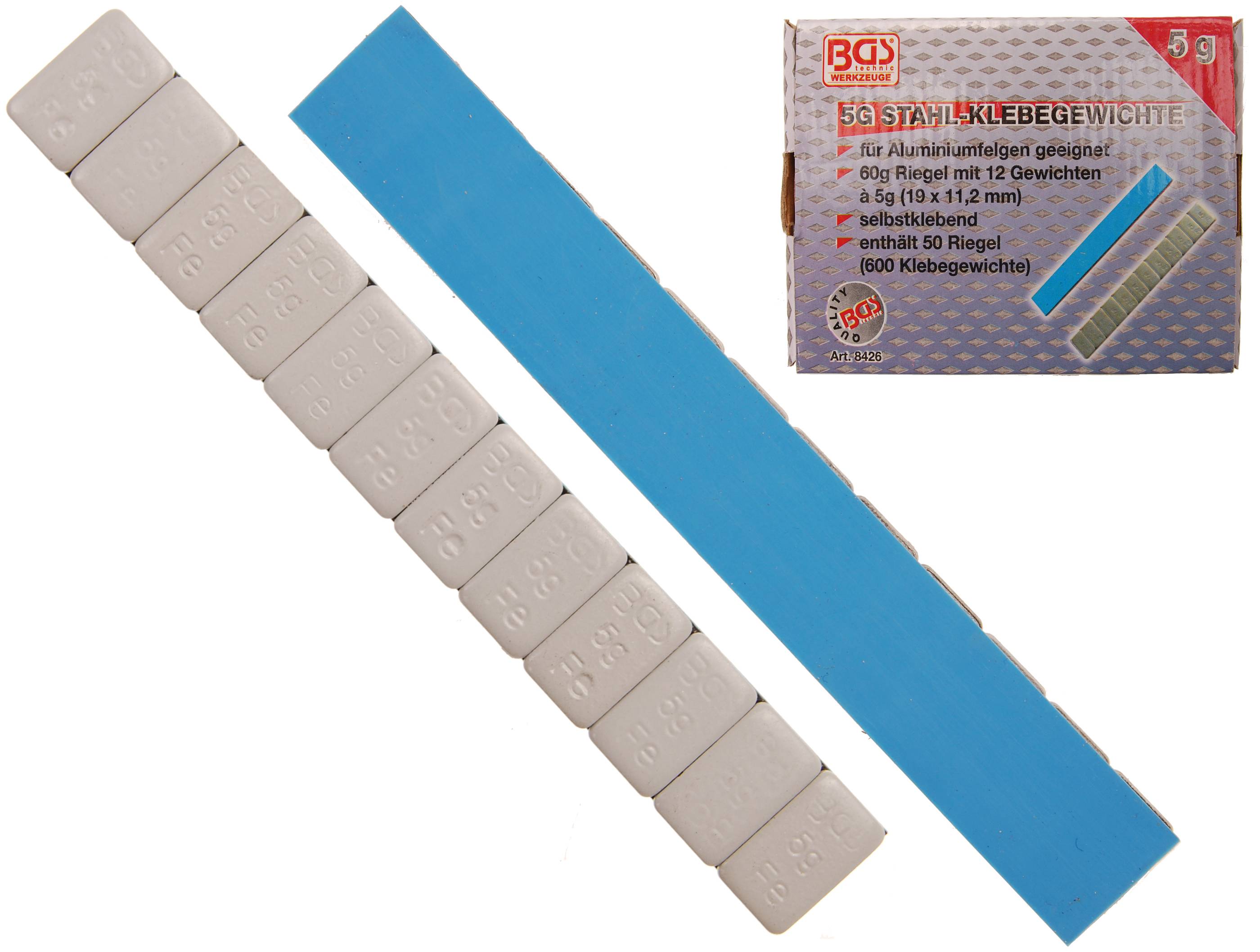 BGS technic Auswuchtklebegewichte | 12 x 5 g | 50-tlg.