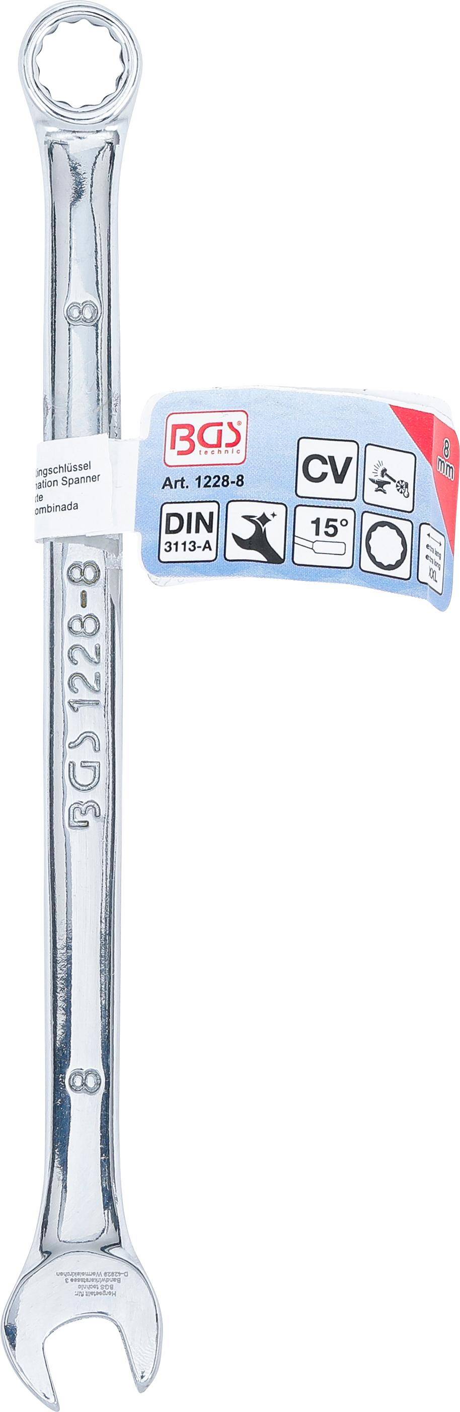 BGS technic Maul-Ringschlssel | extra lang | SW 8 mm