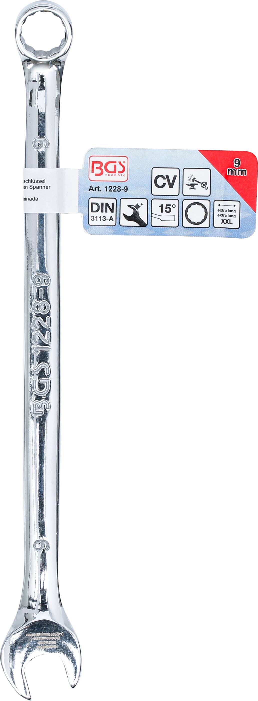 BGS Maul-Ringschlüssel | extra lang | SW 9 mm