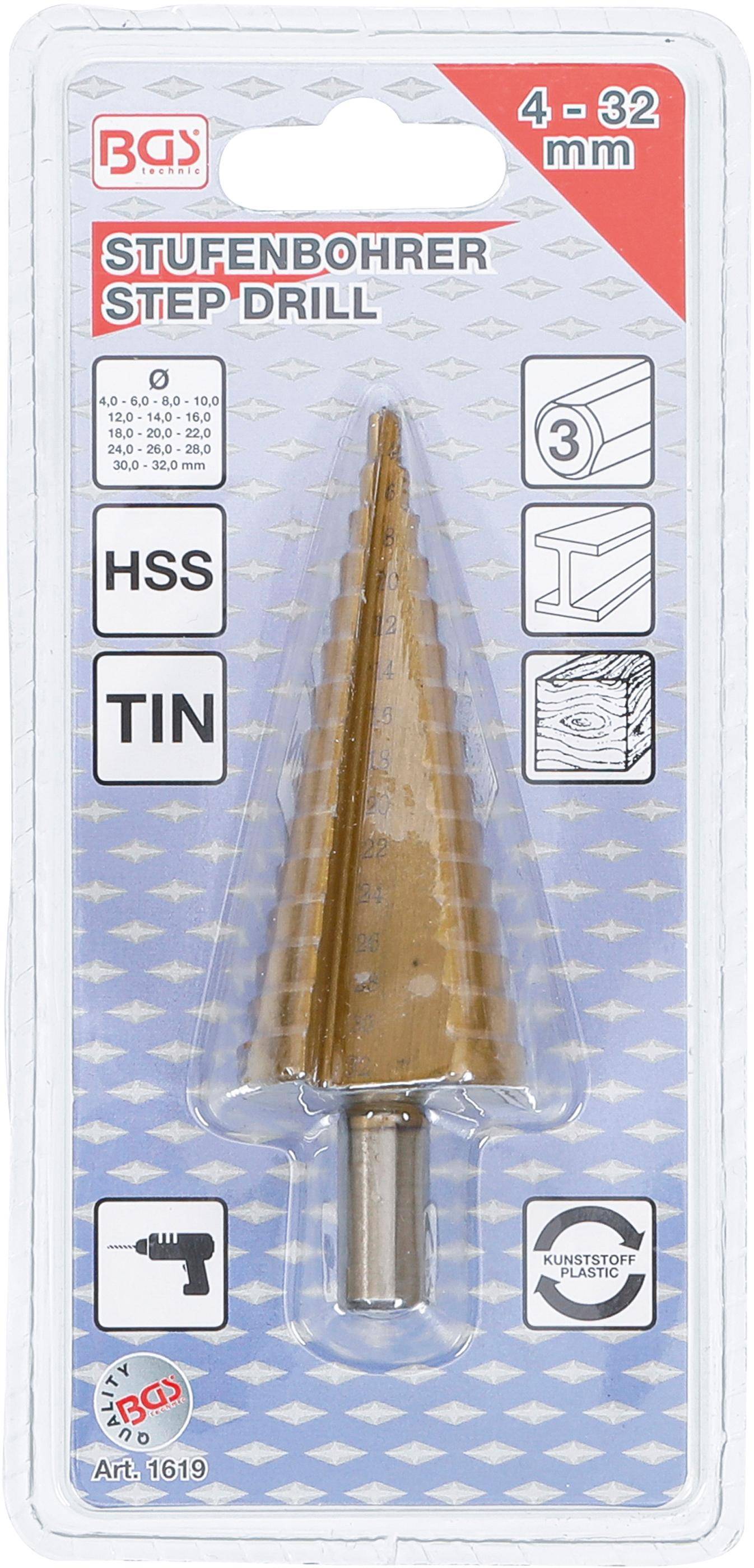 BGS Stufenbohrer | titannitriert | 4 - 32 mm