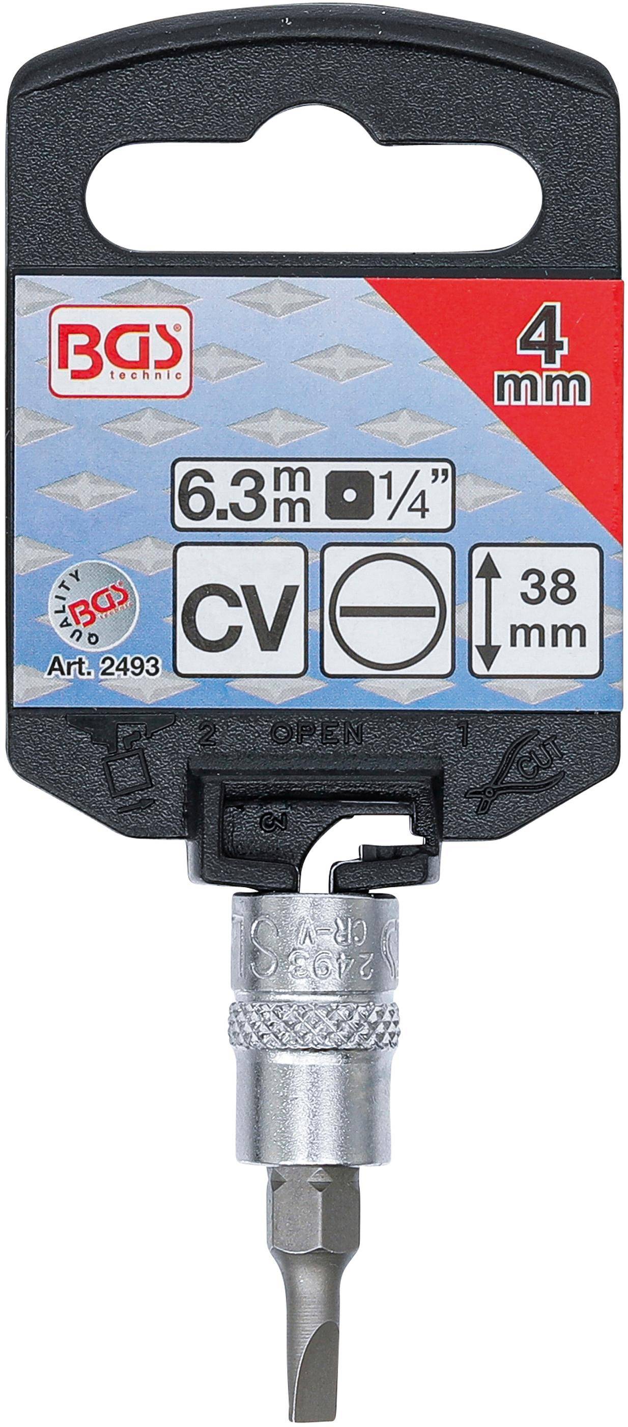 BGS Bit-Einsatz | Antrieb Innenvierkant 6,3 mm (1/4") | Schlitz 4 mm