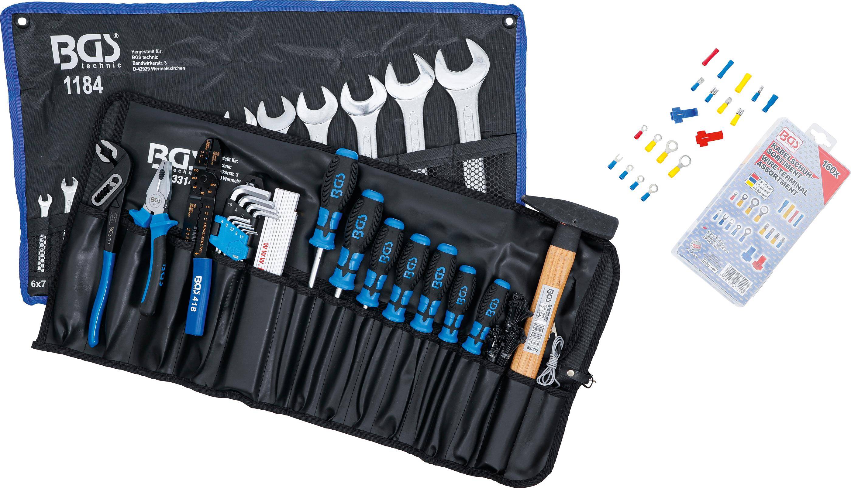 BGS technic Werkzeugsortiment in Rolltasche | 270-tlg.