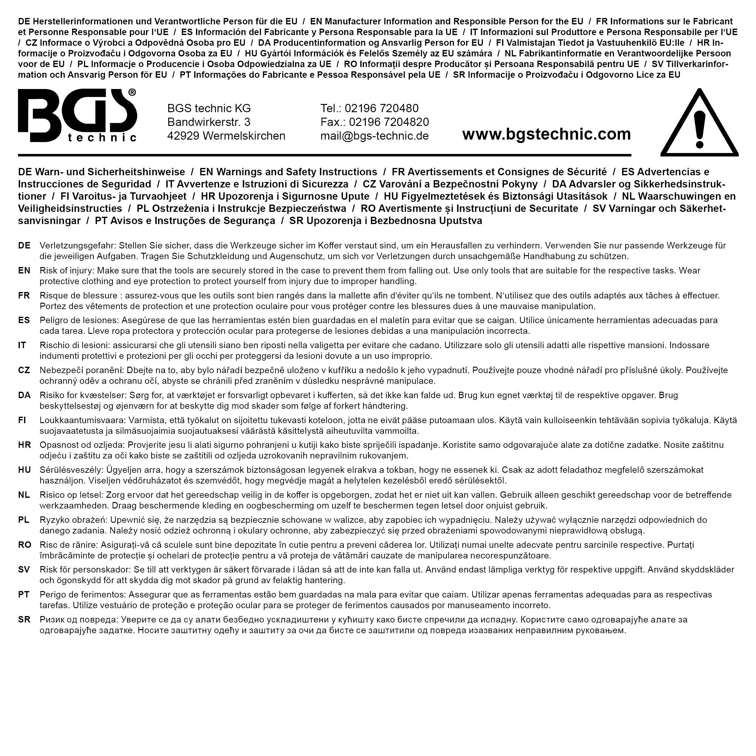 BGS technic Schaumeinlage fr Art. 3312: Steckschlsselsatz | 12,5 mm