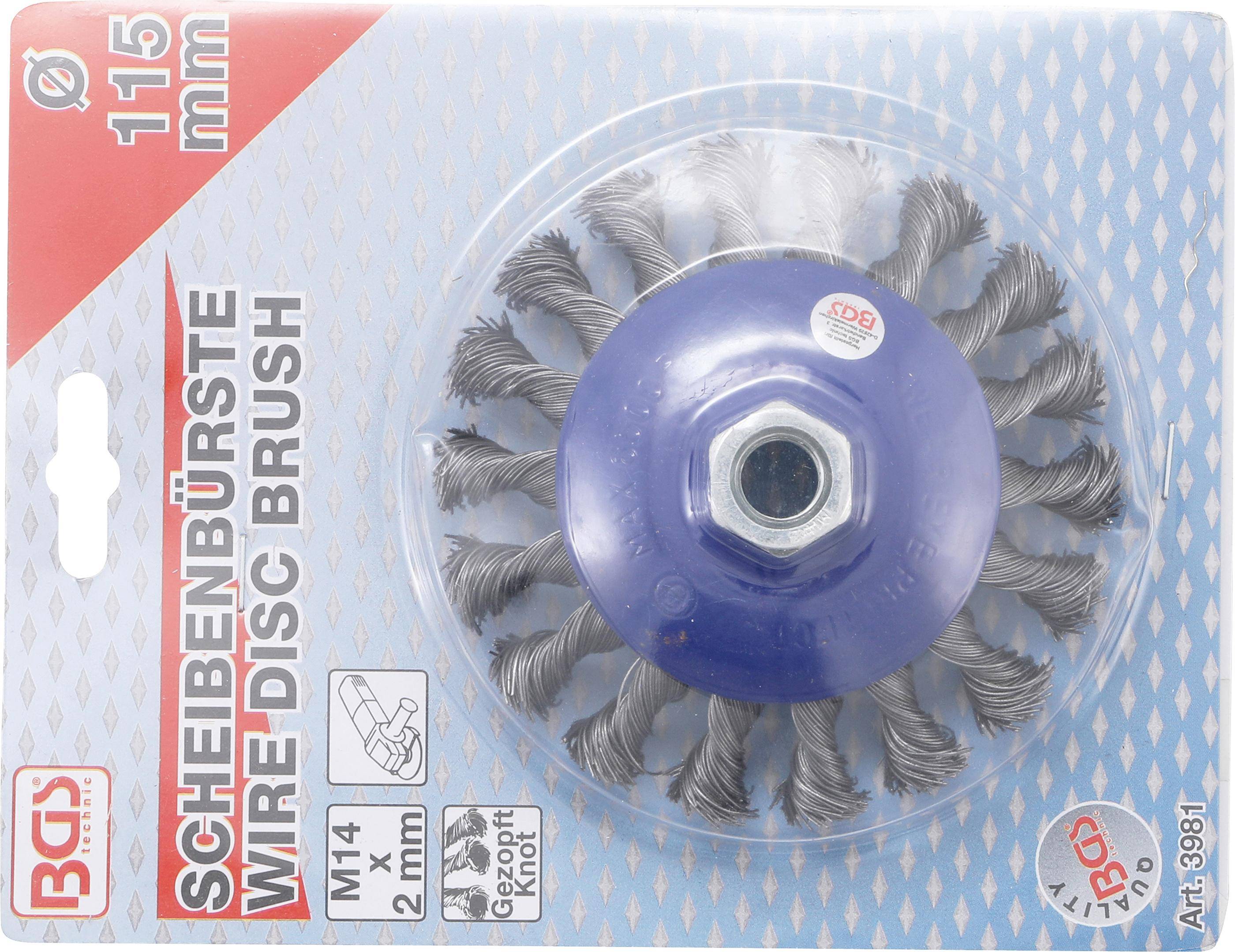 BGS technic Scheibenbürste | Aufnahme M14 x 2,0 | Ø 115 mm