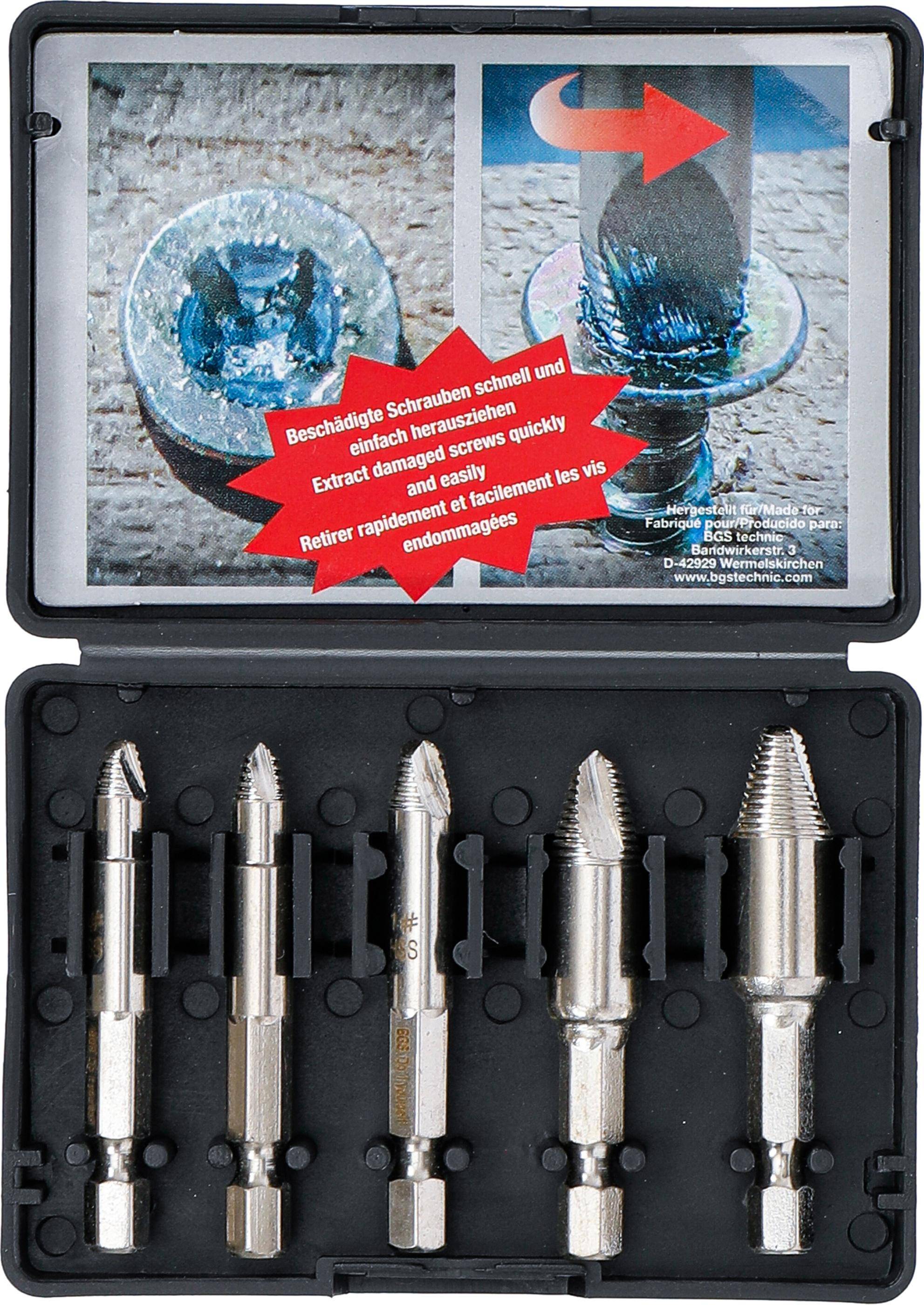BGS Do It Yourself Schraubenausdreher-Satz | #0 - #3 | 5-tlg.
