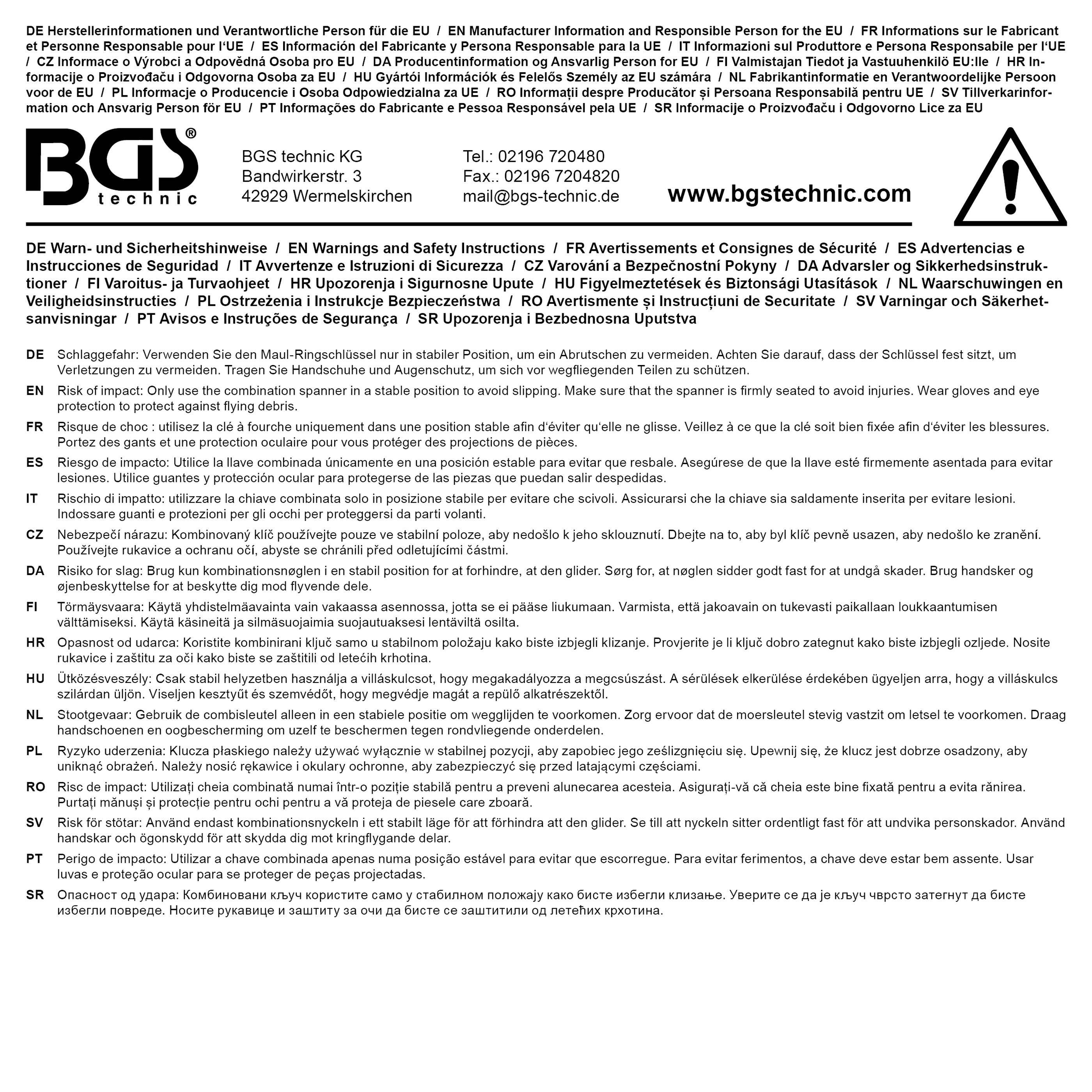 BGS Maul-Ringschlssel | extra lang | SW 9 mm