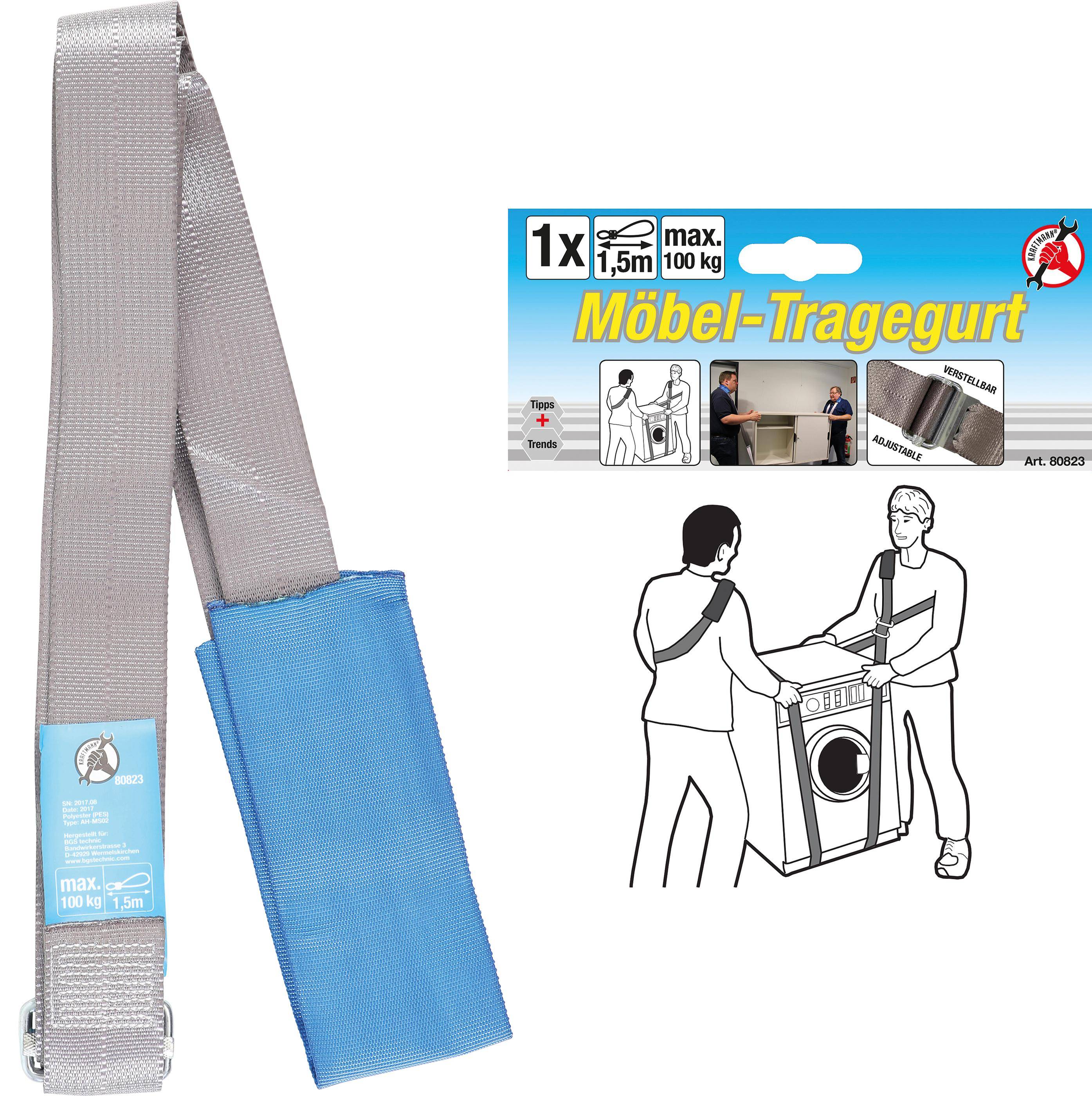 BGS Diy Tragegurt für Möbel | verstellbar | 100 kg