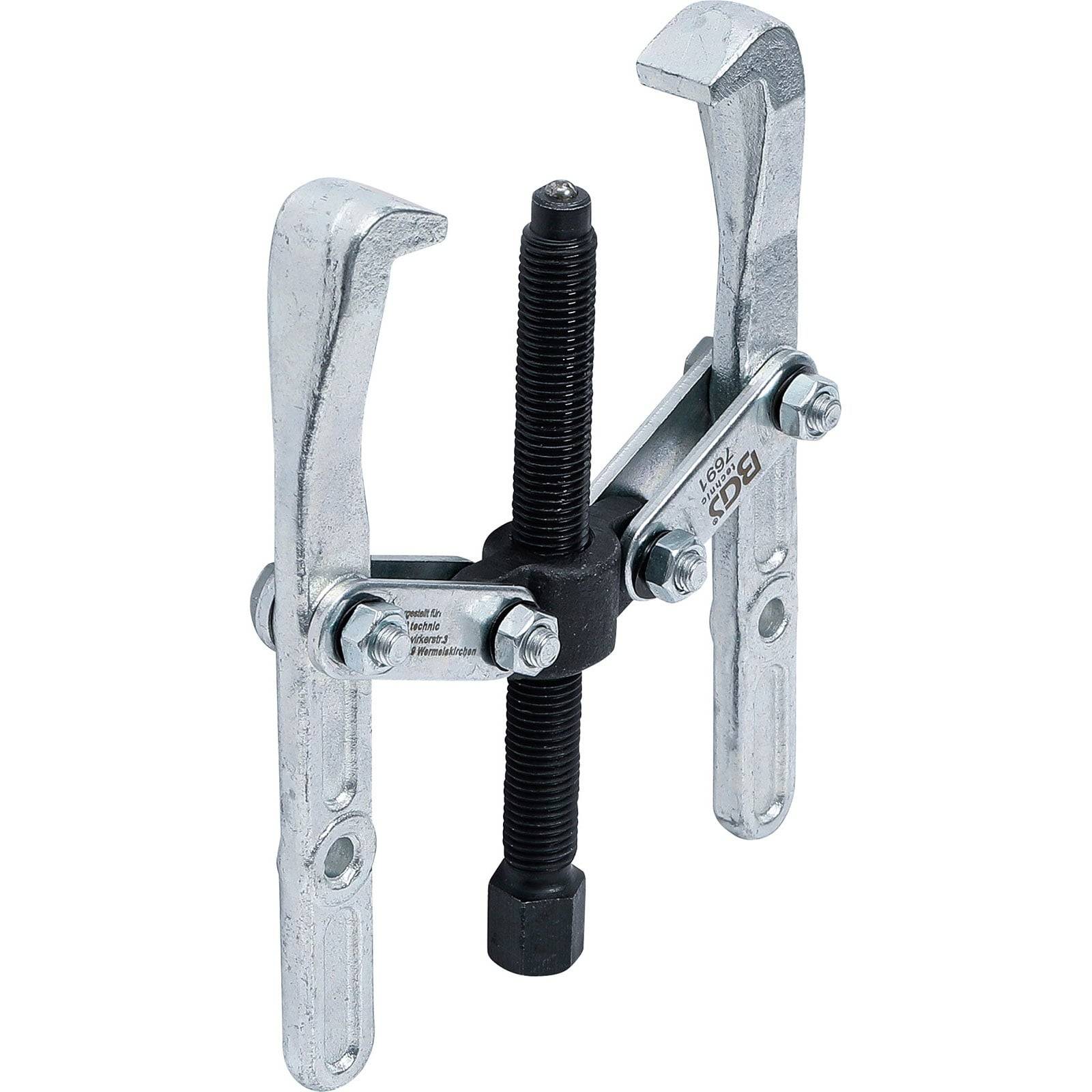 Ein Metallgetriebe-Abzieher mit zwei Armen und einem zentralen Schraubenmechanismus, der zum Entfernen von Zahnrädern, Riemenscheiben oder Rädern von einer Welle verwendet wird.