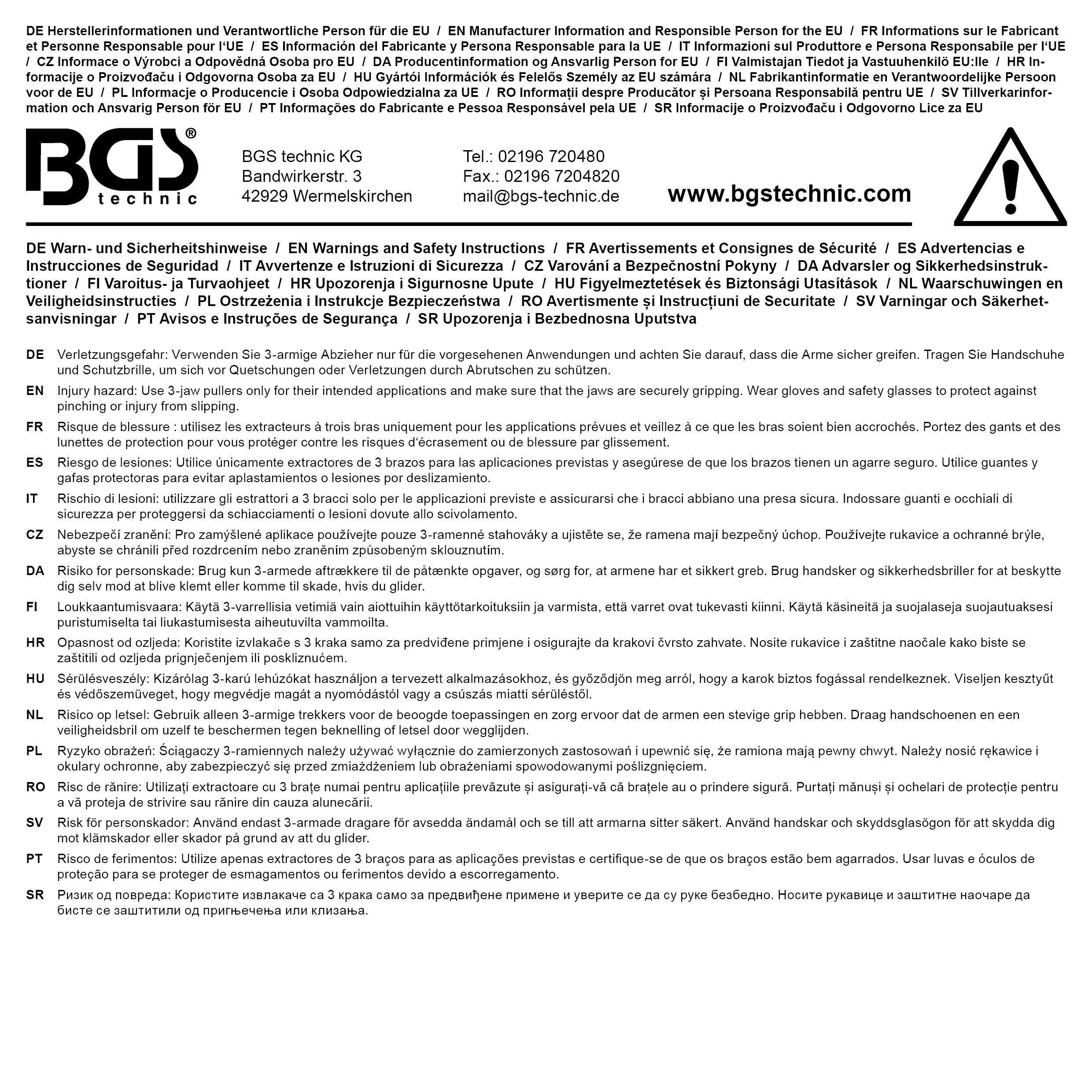 BGS technic Ersatzklauen fr Abzieharme | extra schmal | 3-tlg. | fr
