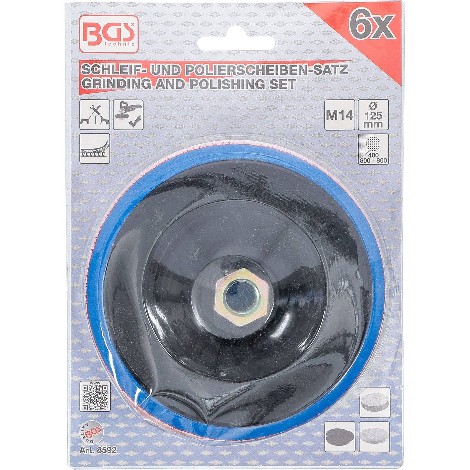 BGS Schleif- und Polierscheiben-Satz Ø 125 mm - 8592