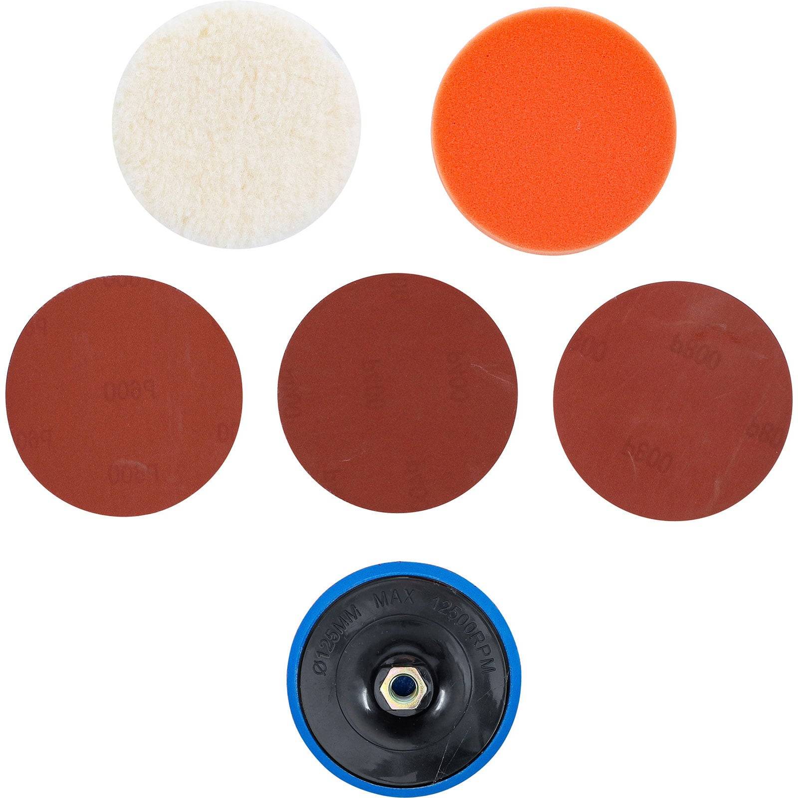 BGS Schleif- und Polierscheiben-Satz Ø 125 mm - 8592