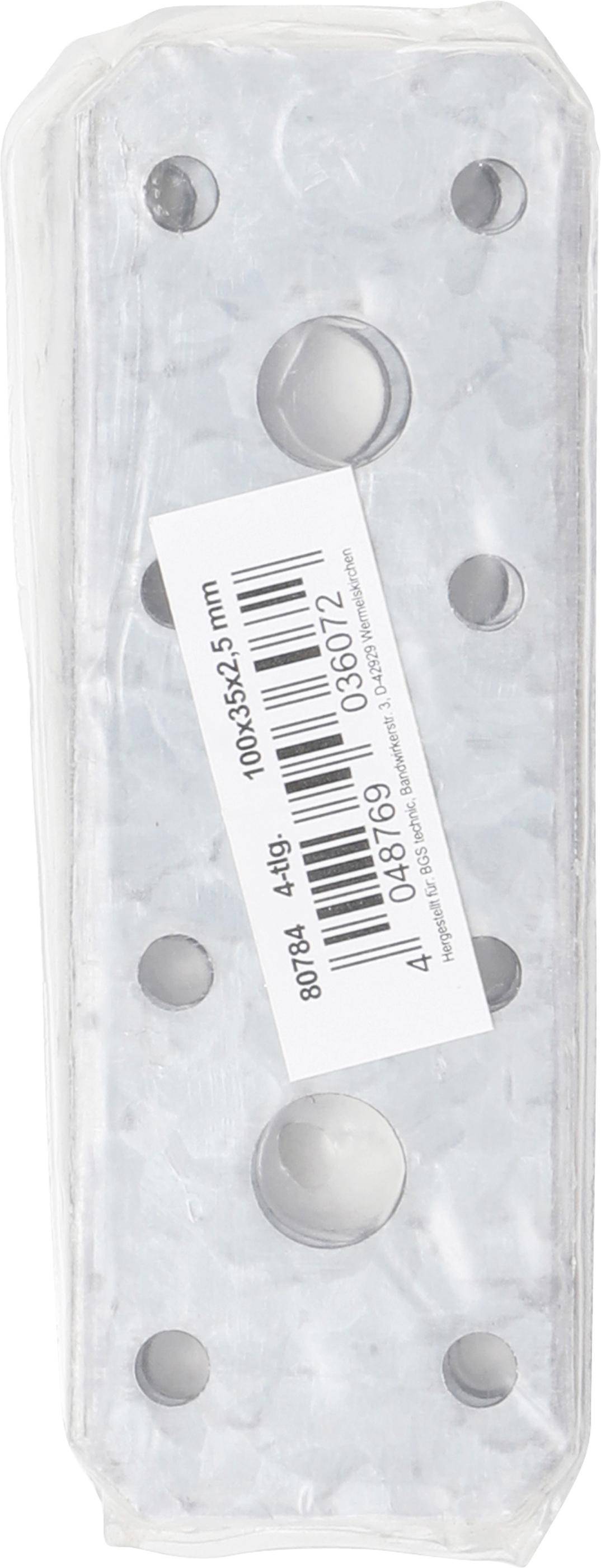 BGS Diy Flachverbinder | 100 x 35 x 2 mm | 4-tlg.