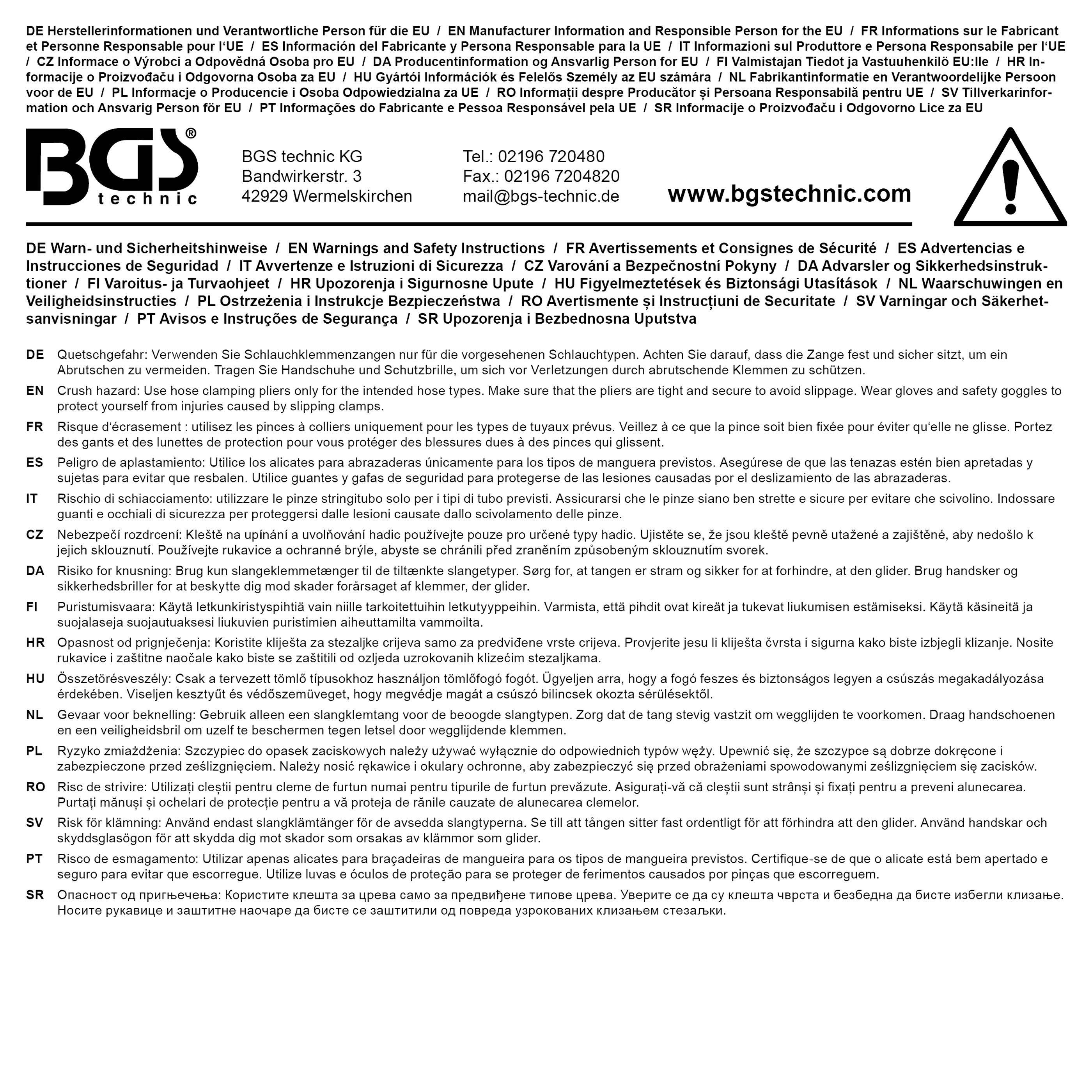 BGS technic Schlauchklemmenzange mit Drehkpfen | 210 mm