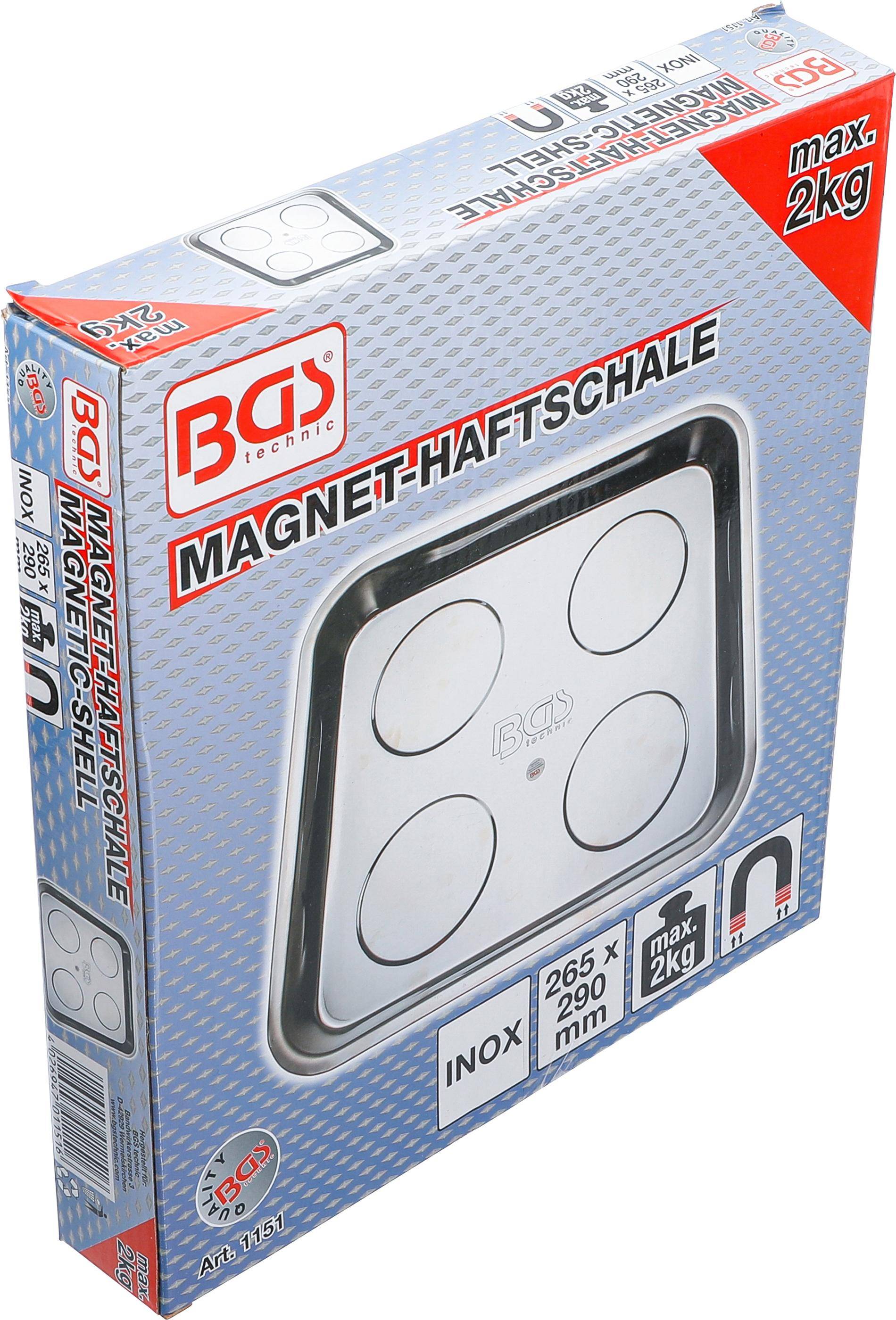 BGS technic Magnet-Haftschale | Edelstahl | 265 x 290 mm