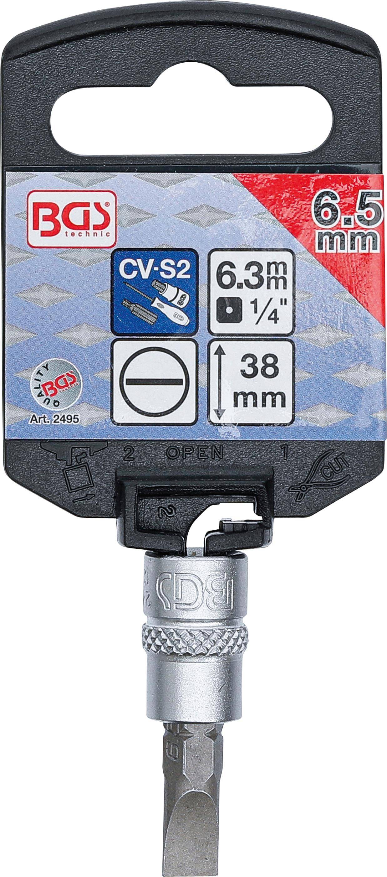 BGS Bit-Einsatz | Antrieb Innenvierkant 6,3 mm (1/4") | Schlitz 6,5 mm