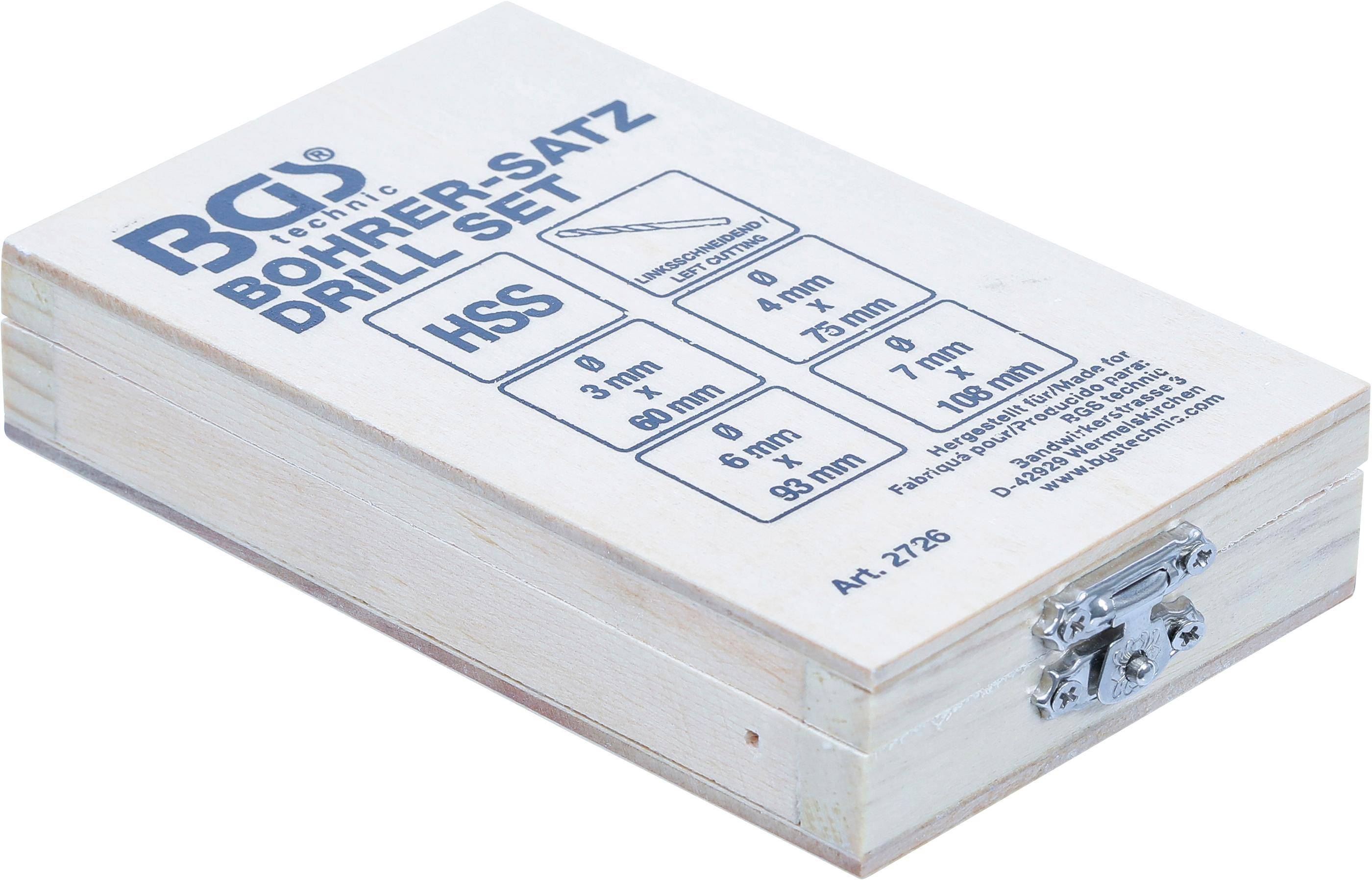 BGS technic Bohrer-Satz | HSS | linksschneidend | 4-tlg.