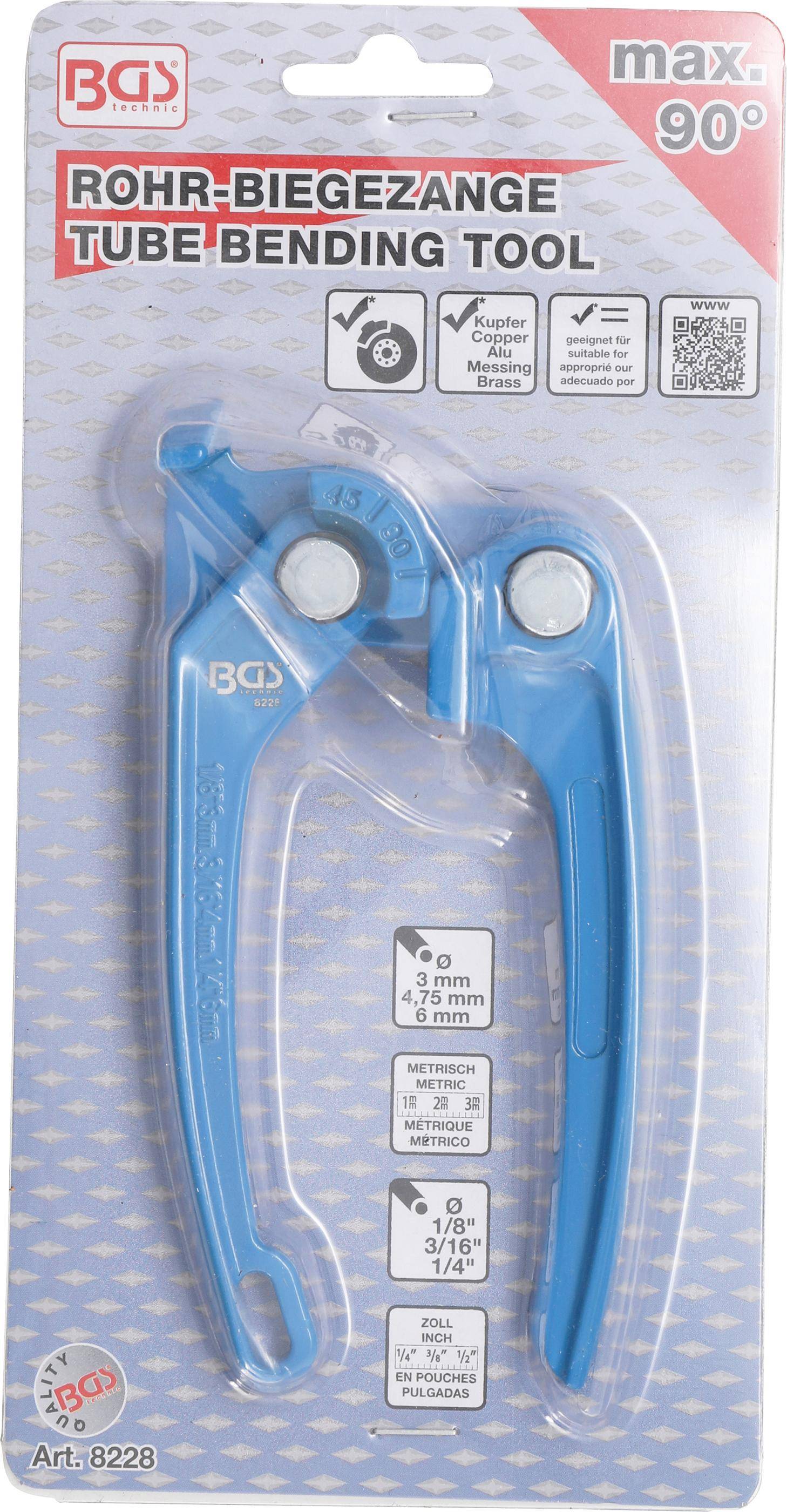 BGS technic Rohr-Biegezange | fr Rohr- 3 - 4,75 - 6 mm