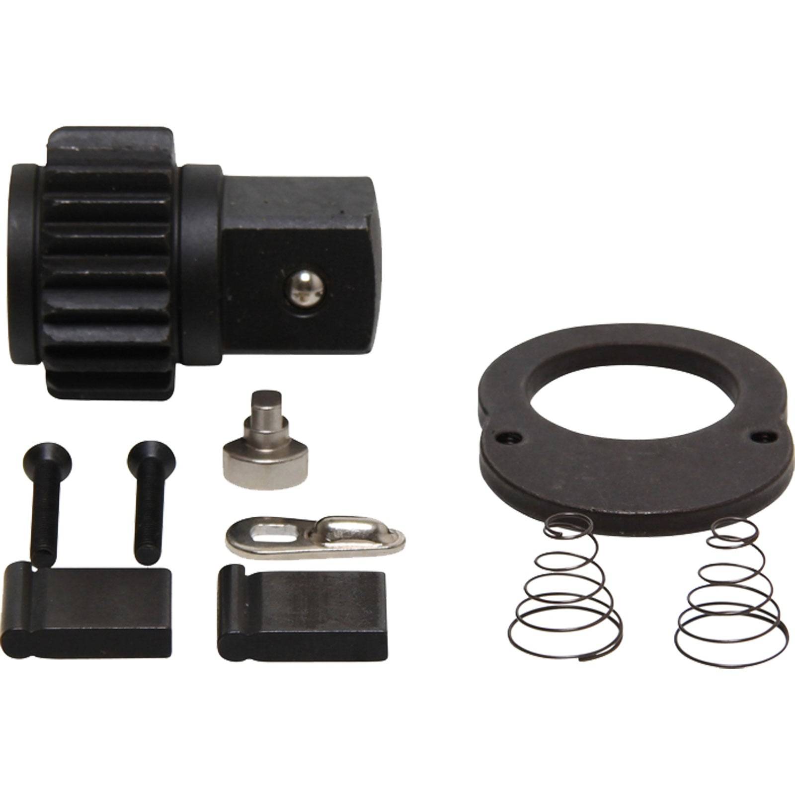 Eine Sammlung mechanischer Teile umfasst ein Zahnrad, Federn, Schrauben und verschiedene kleine Komponenten, höchstwahrscheinlich für den Zusammenbau von Maschinen.