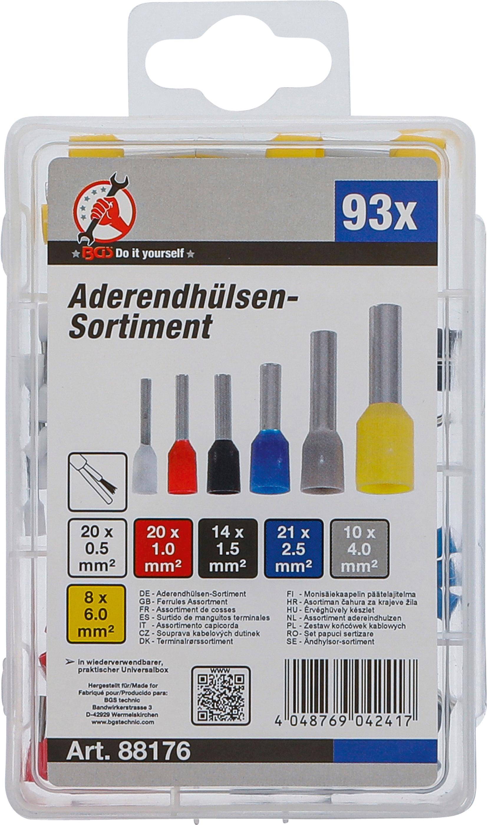 BGS Diy Aderendhülsen-Sortiment | isoliert | 93-tlg.