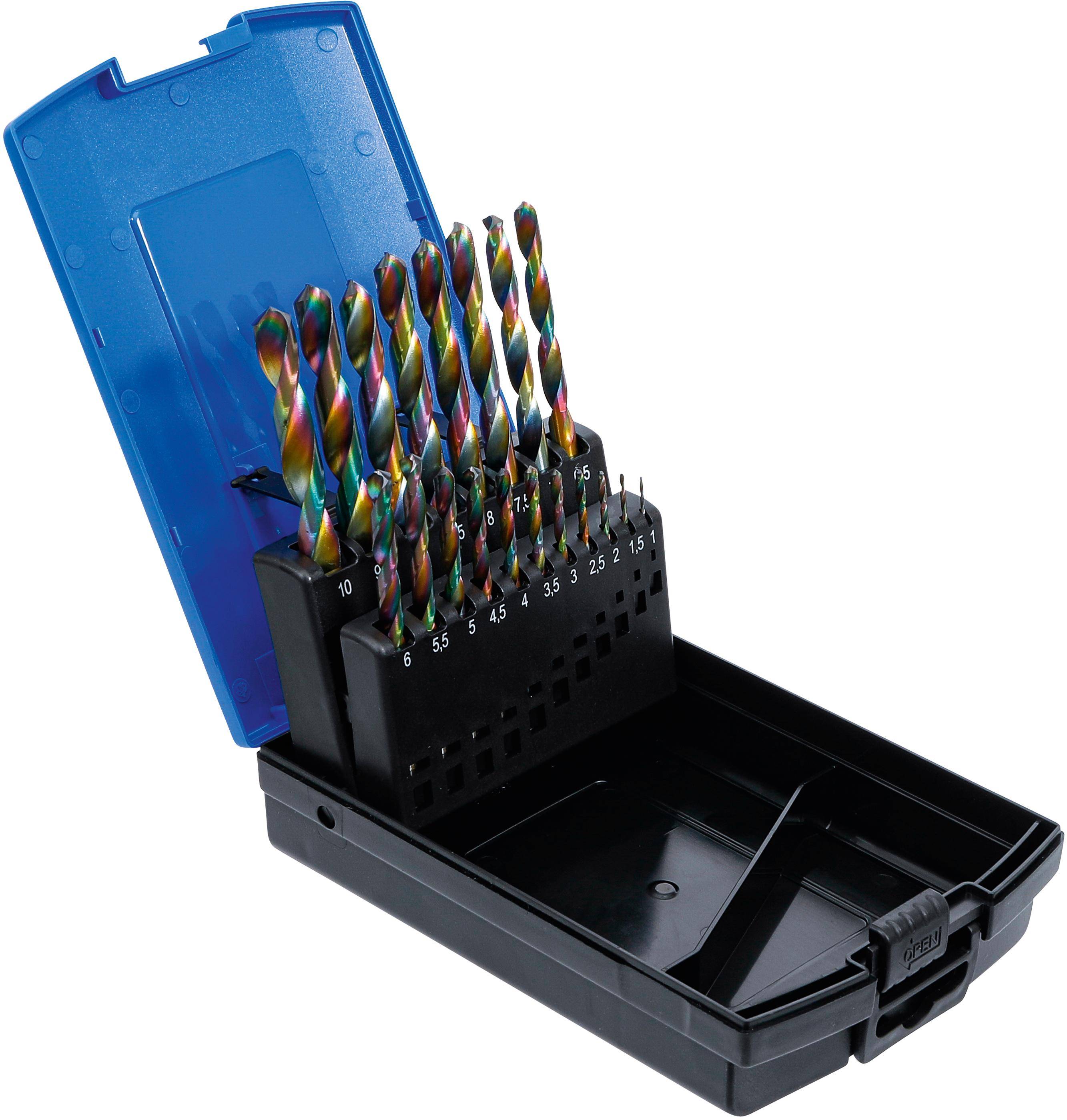 BGS technic Spiralbohrer-Satz | HSS | 1 - 10 mm | 19-tlg.