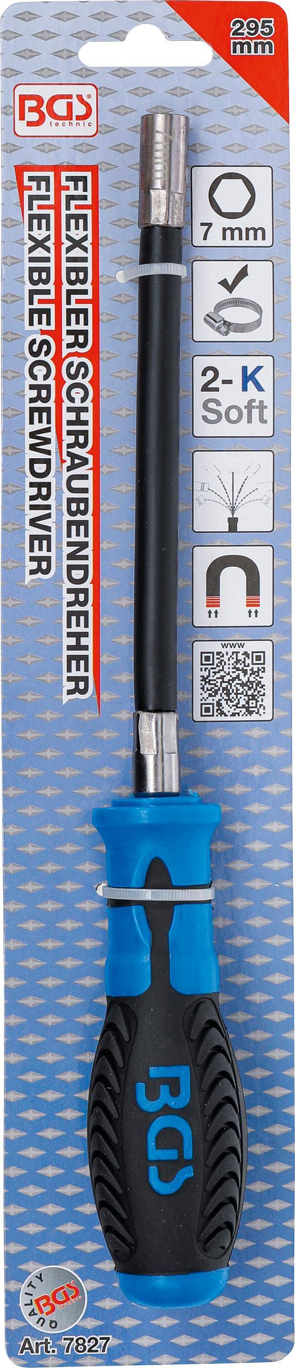 BGS technic Flexibler Sechskant-Schraubendreher | SW 7 mm