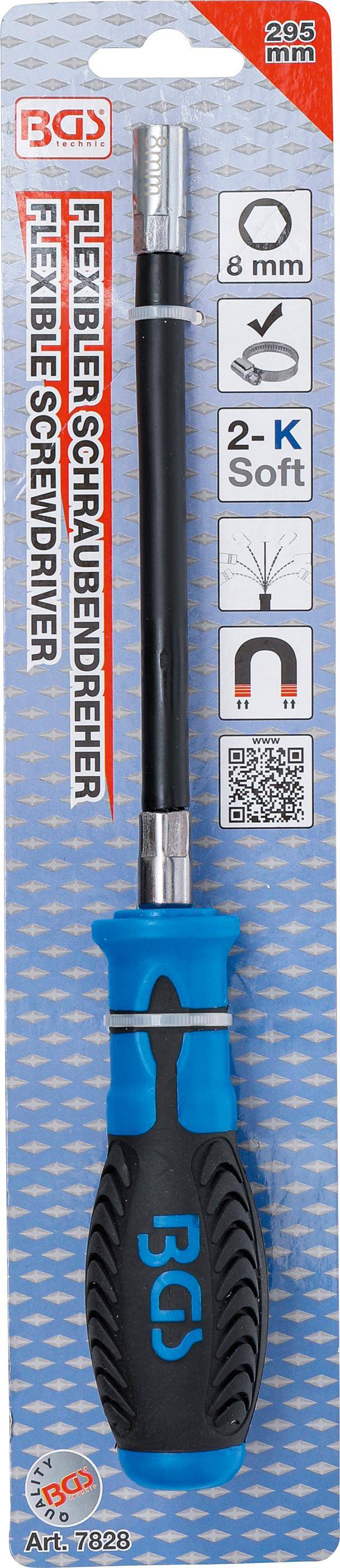 BGS Flexibler Sechskant-Schraubendreher | SW 8 mm