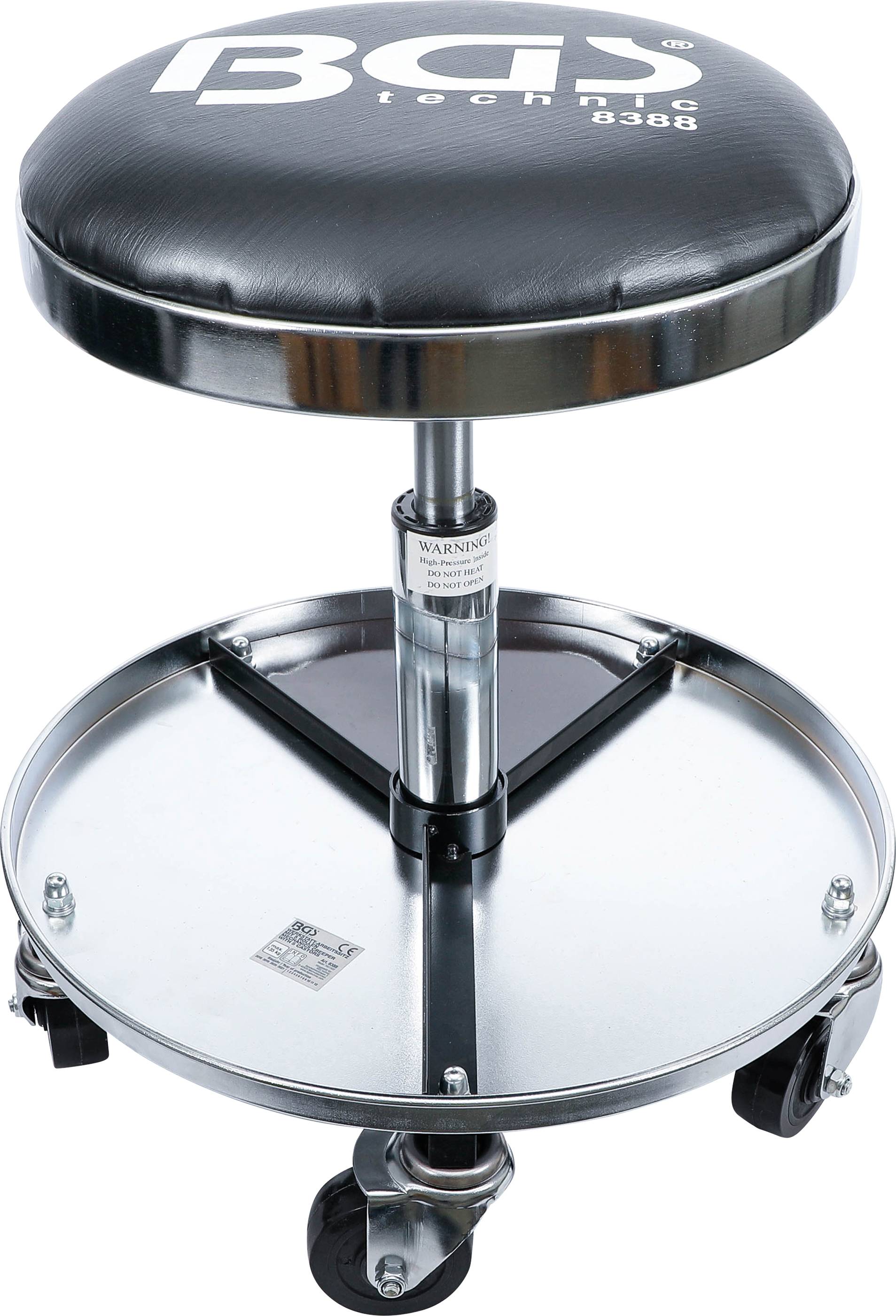 BGS technic Werkstatt-Arbeitssitz mit 5 Rollen | Ø 360 mm