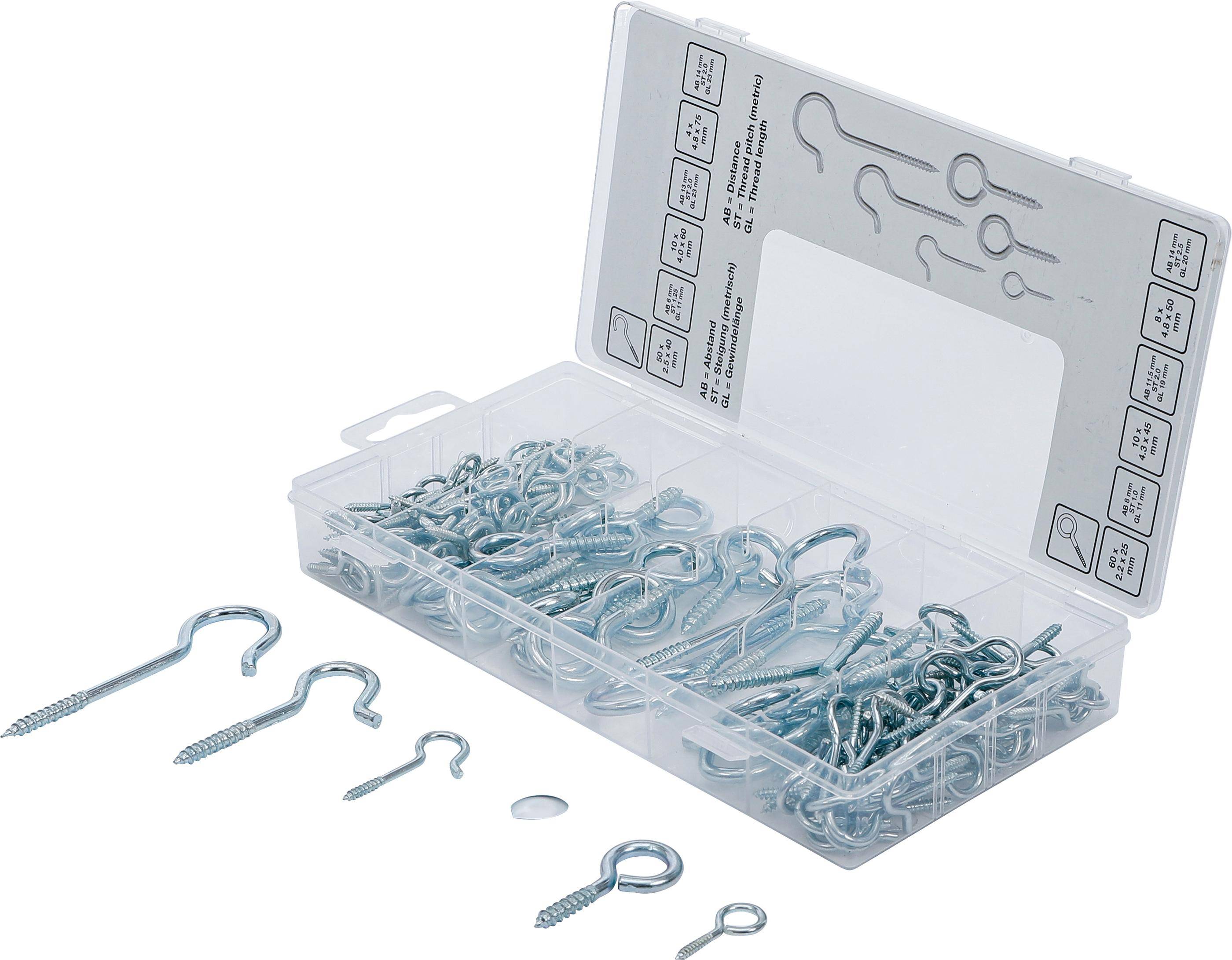 BGS Diy Schraubhaken / Ringhaken Sortiment | 142-tlg.