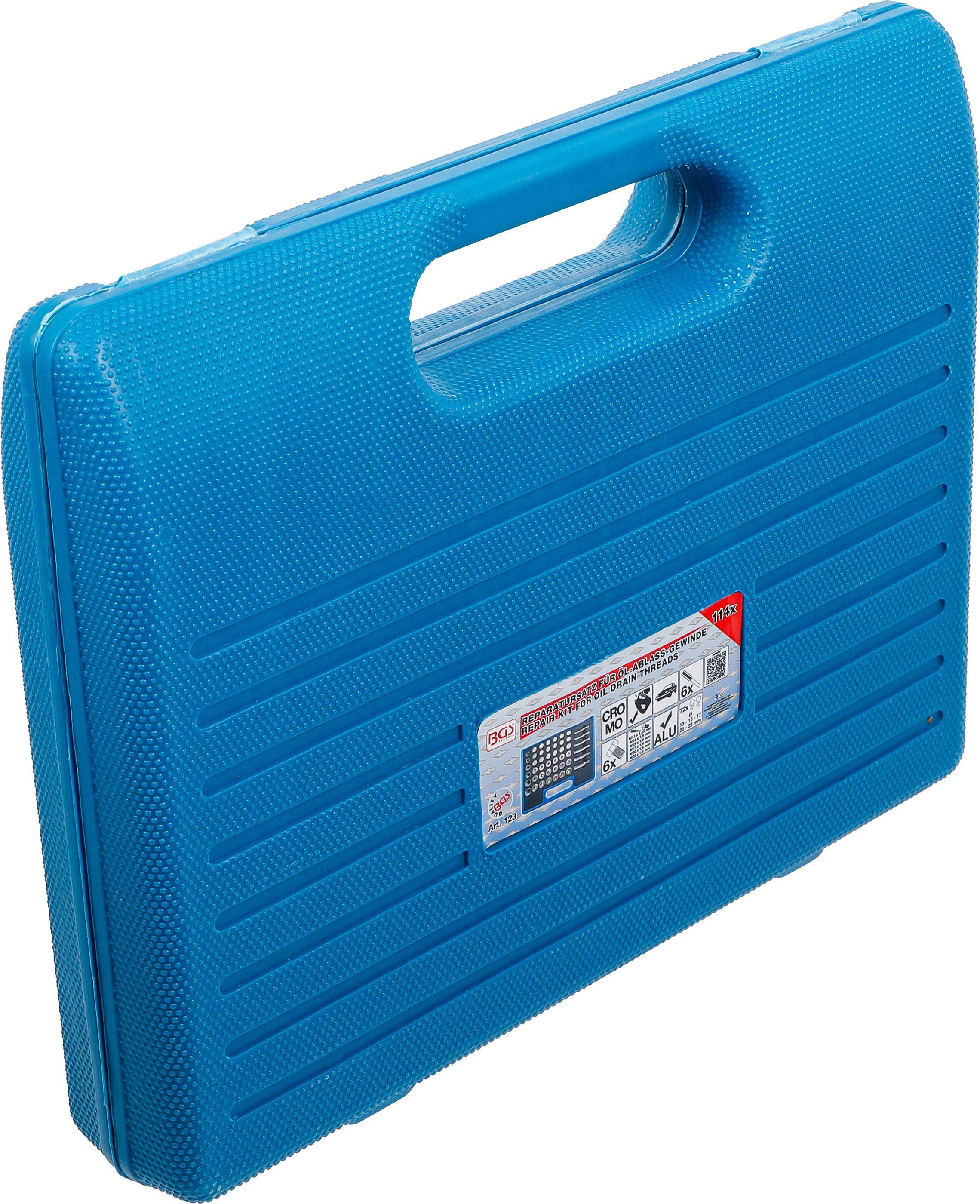 BGS technic Reparatursatz für Öl-Ablass-Gewinde | 114-tlg.