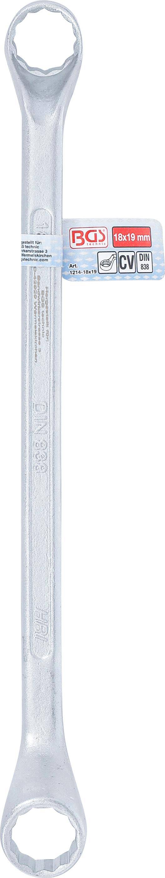 BGS Doppel-Ringschlssel, gekrpft | SW 18 x 19 mm