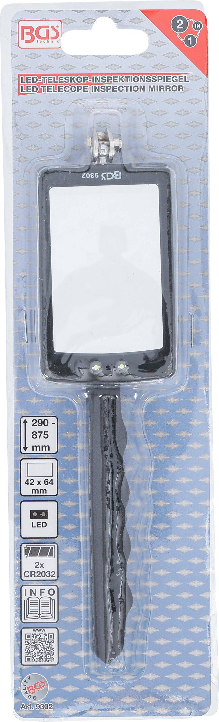 BGS technic LED-Teleskop-Inspektionsspiegel | 285 - 870 mm