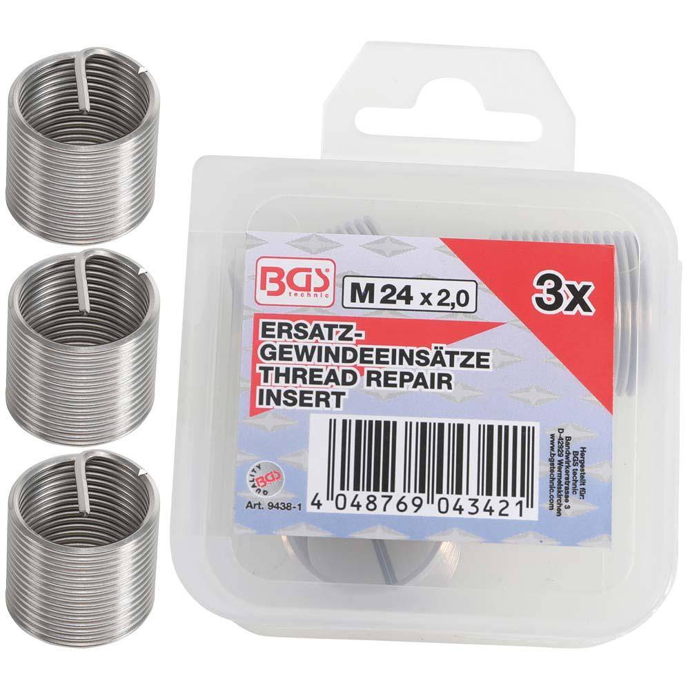 Ersatz-Gewindeeinsätze - für Gewinde/Steigung M24 x 2,0 mm - Inhalt 3 Stück