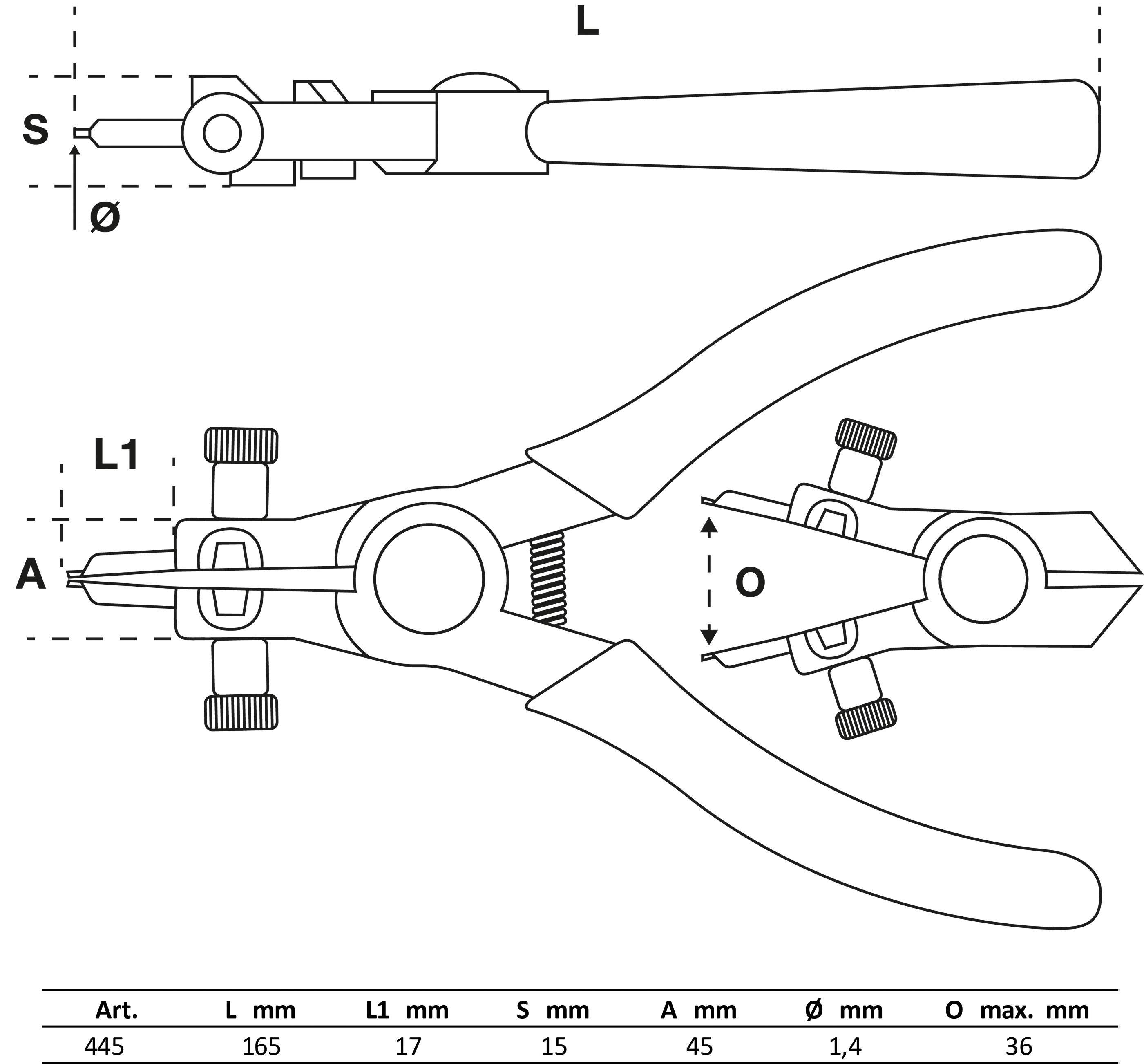 BGS Sprengringzange | fr Auensicherungen | 165 mm