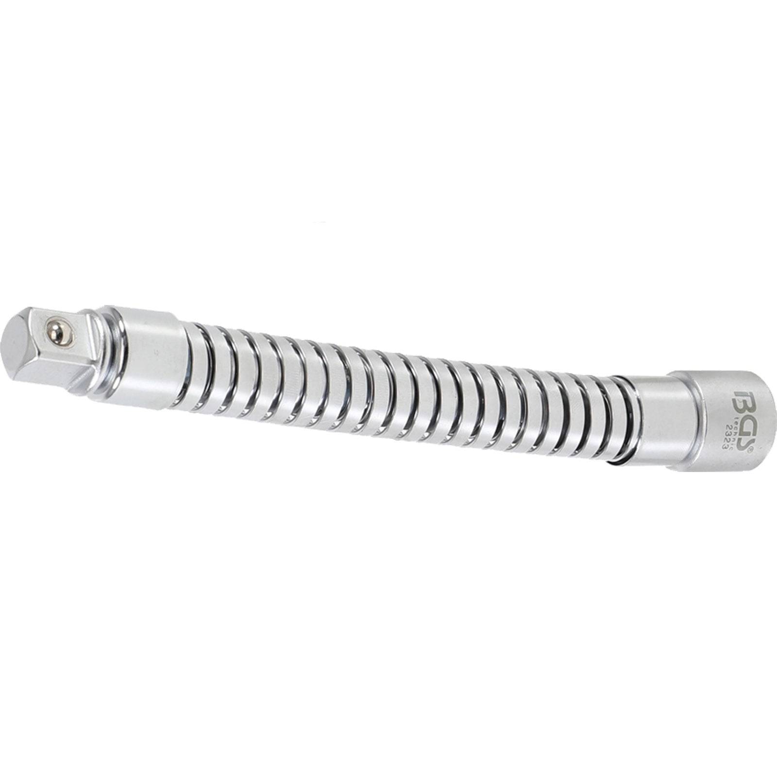 Eine flexible Chrom-Verlängerung mit einer gerillten Griffoberfläche und einem Sockelanbindungspunkt, entwickelt zum Erreichen schwieriger Winkel bei mechanischen Arbeiten.
