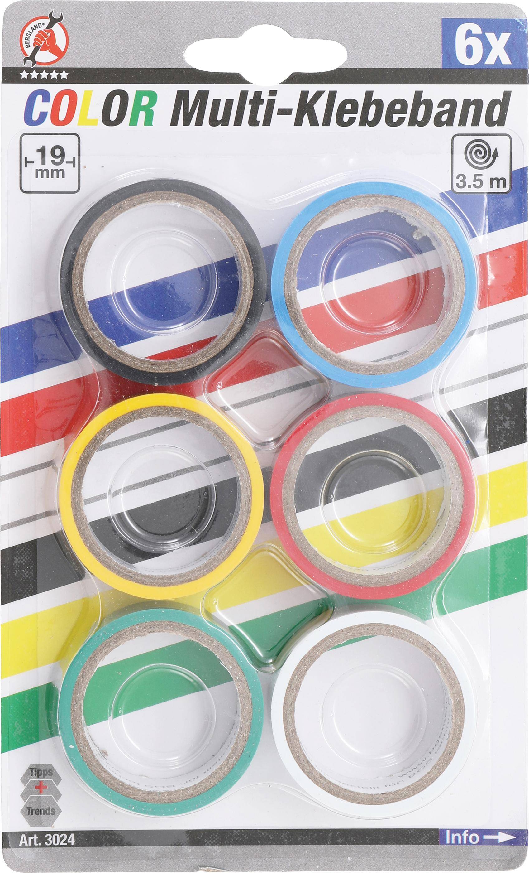 BGS Diy COLOR Multi-Klebeband Set | 19 x 3,5 m | 6-tlg.