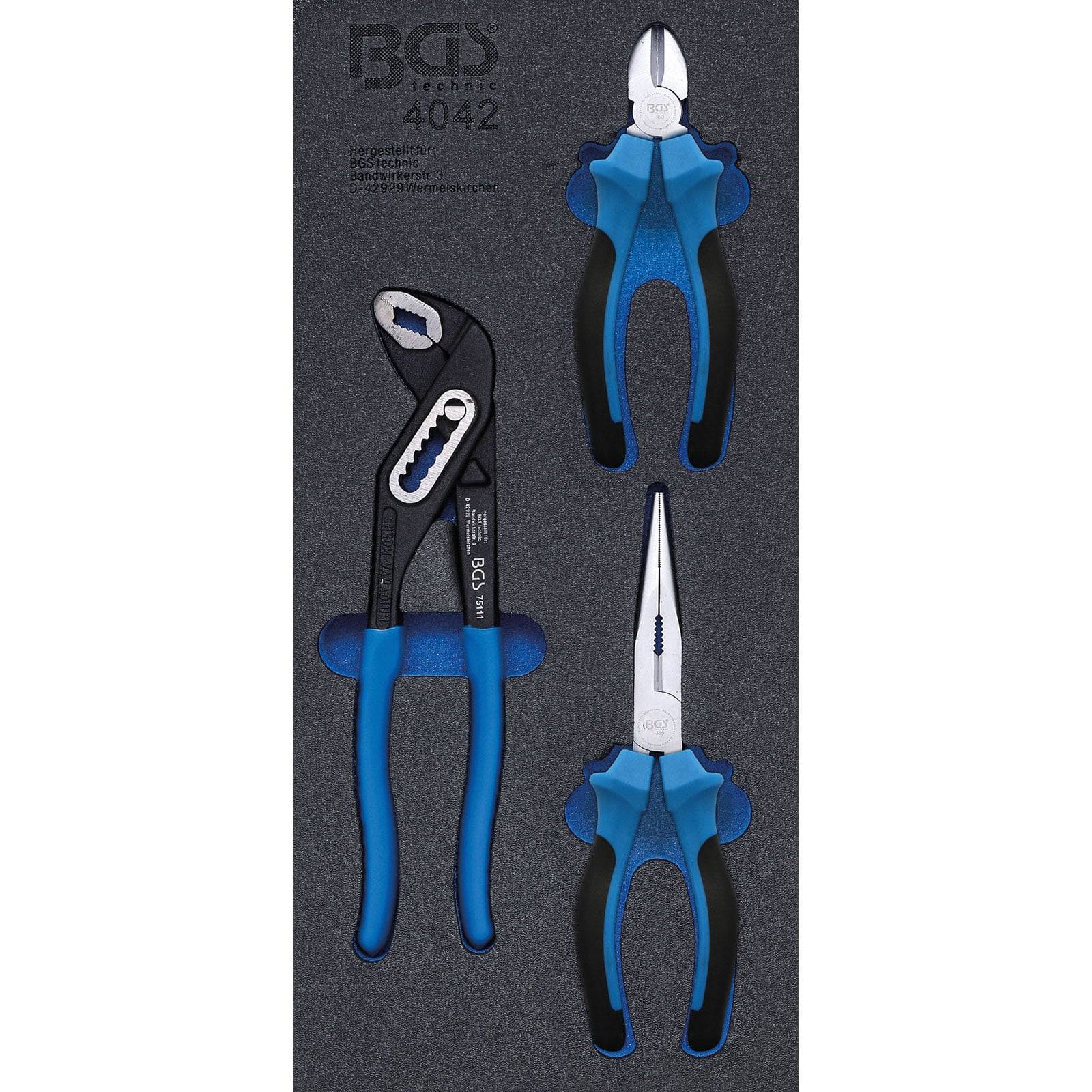 BGS Werkstattwageneinlage 1/3: Zangen-Satz 3tlg. - 4042