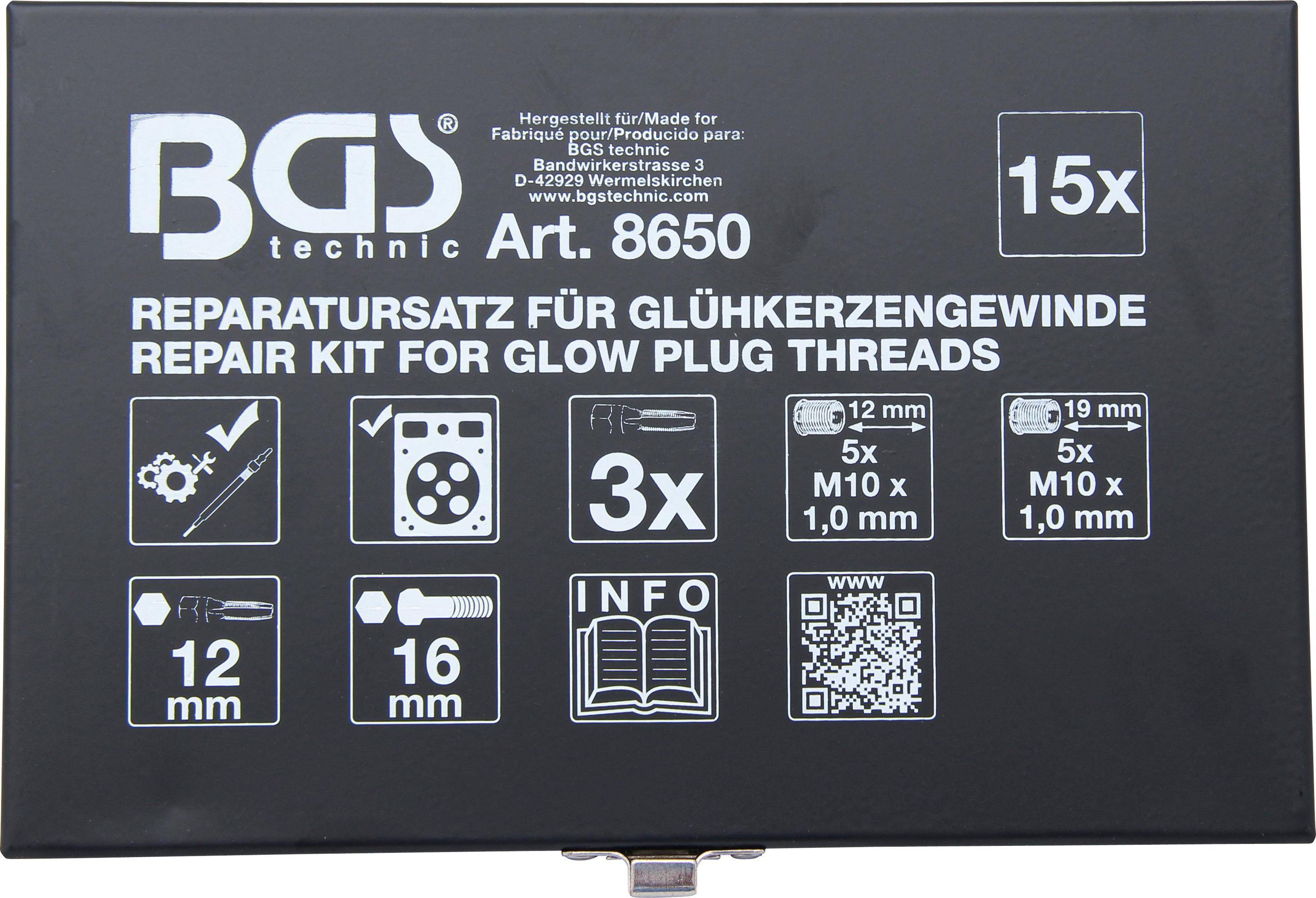 BGS Reparatursatz fr Glhkerzengewinde | M10 x 1.0