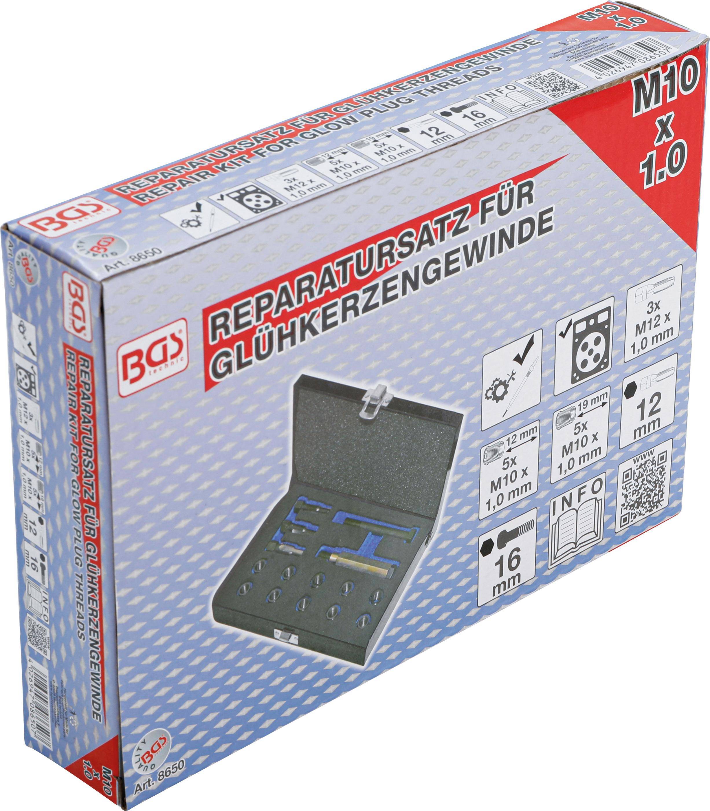 BGS Reparatursatz fr Glhkerzengewinde | M10 x 1.0