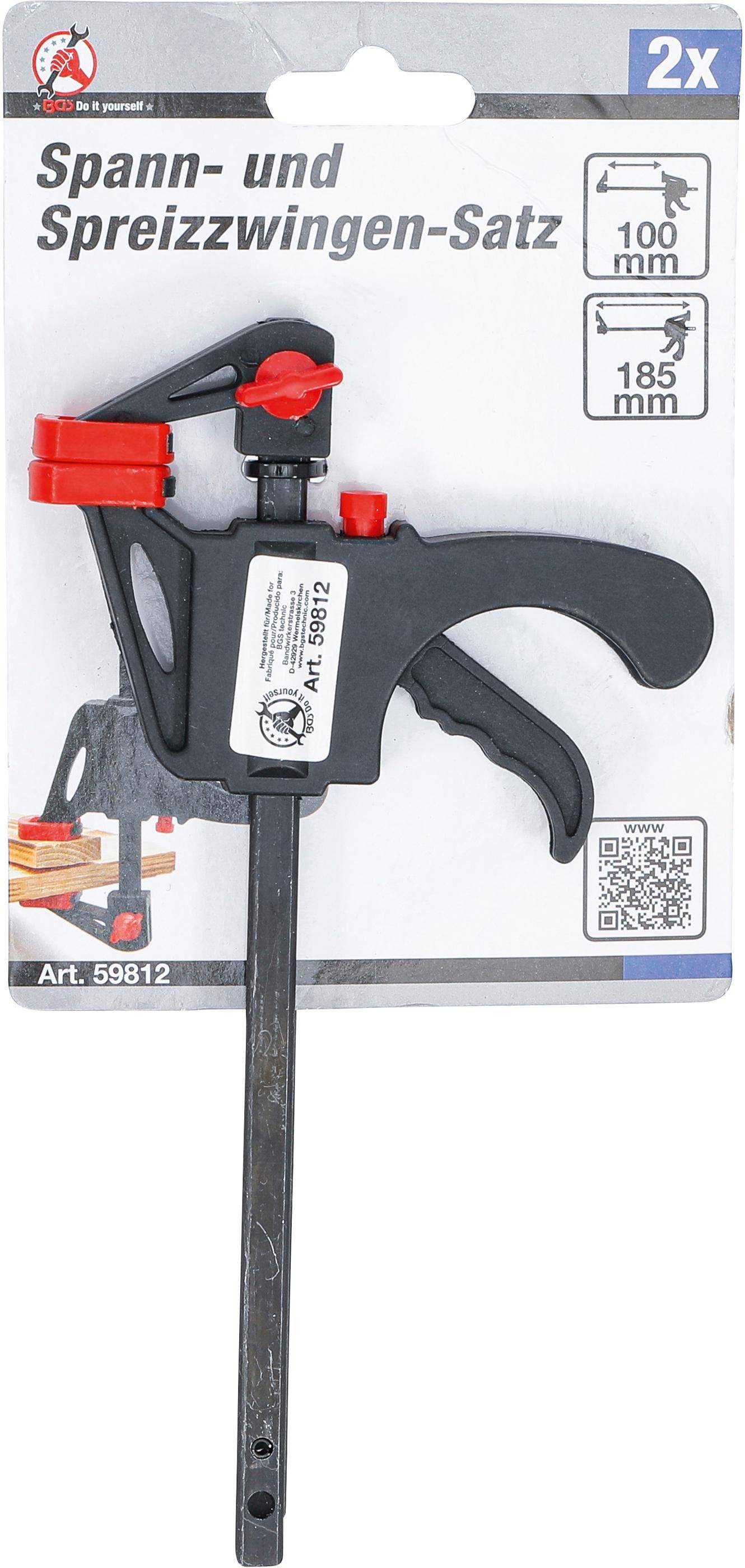 BGS Diy Spann- und Spreizzwingen-Satz | 105 mm | 2-tlg.